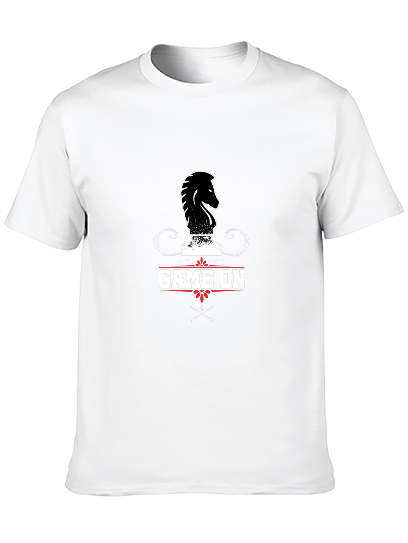 Game On Chess Knight Graphic Black T-Shirt