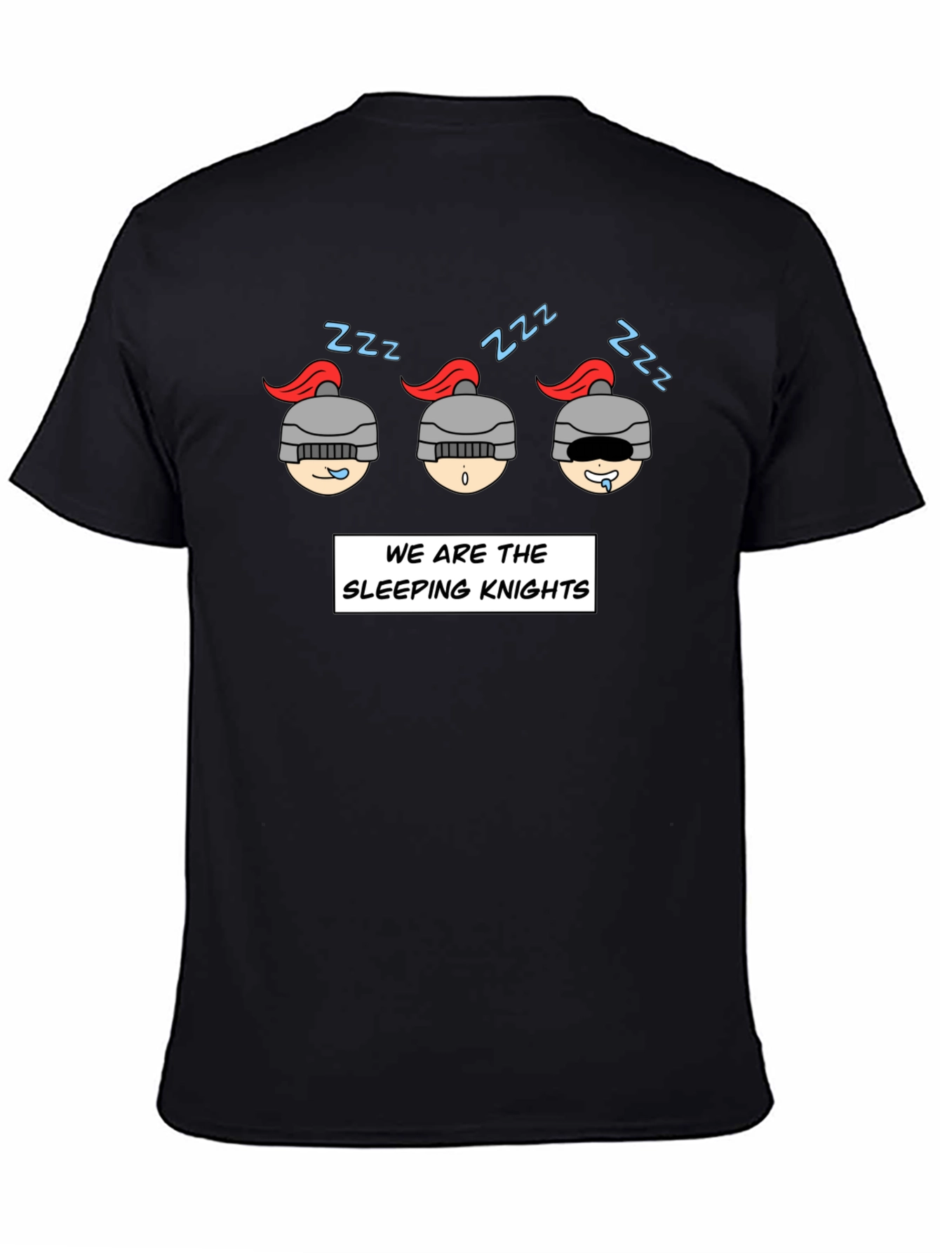 Sleeping Knights Graphic T-Shirt - Funny Cartoon Tee