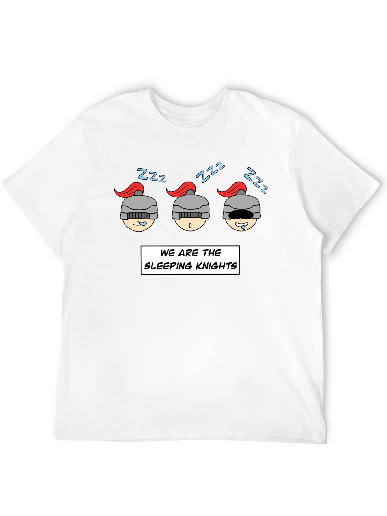 Sleeping Knights Graphic T-Shirt - Funny Cartoon Tee