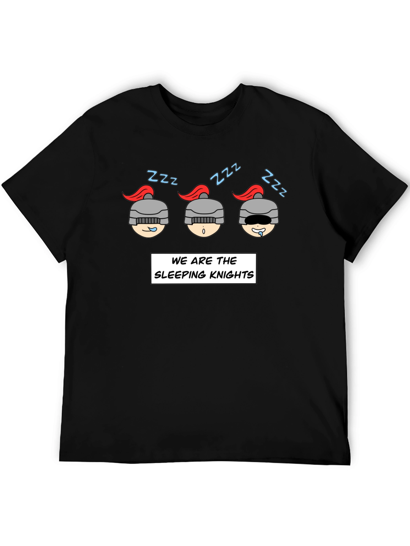Sleeping Knights Graphic T-Shirt - Funny Cartoon Tee