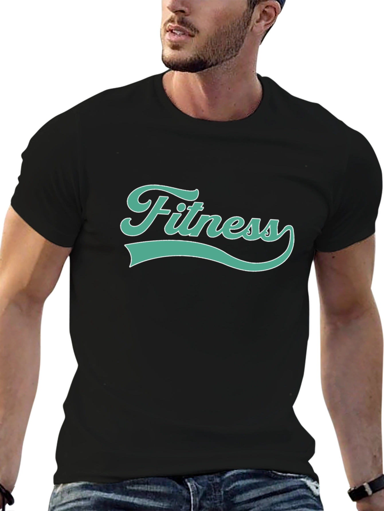 Fitness Graphic Tee - Black Cotton