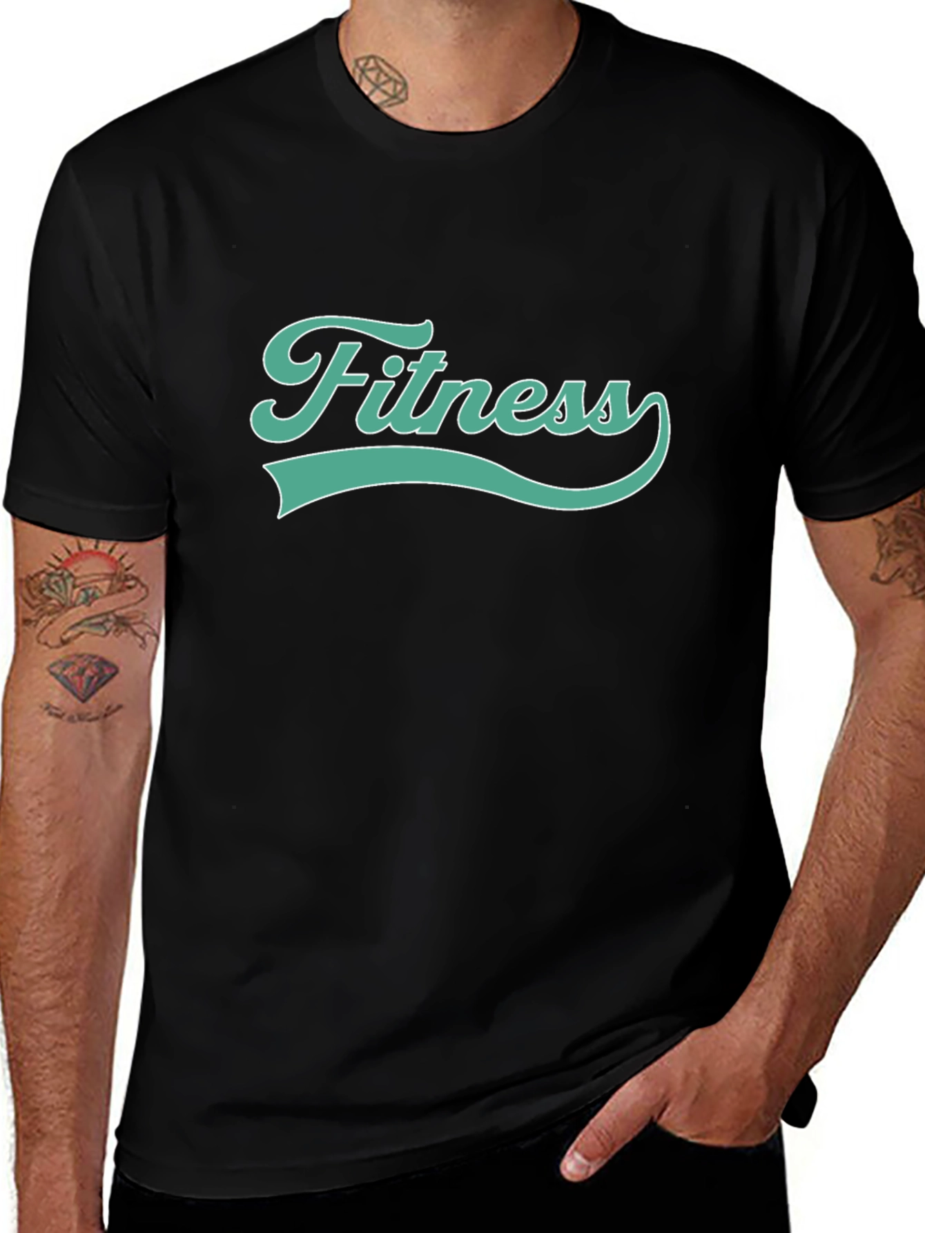 Fitness Graphic Tee - Black Cotton