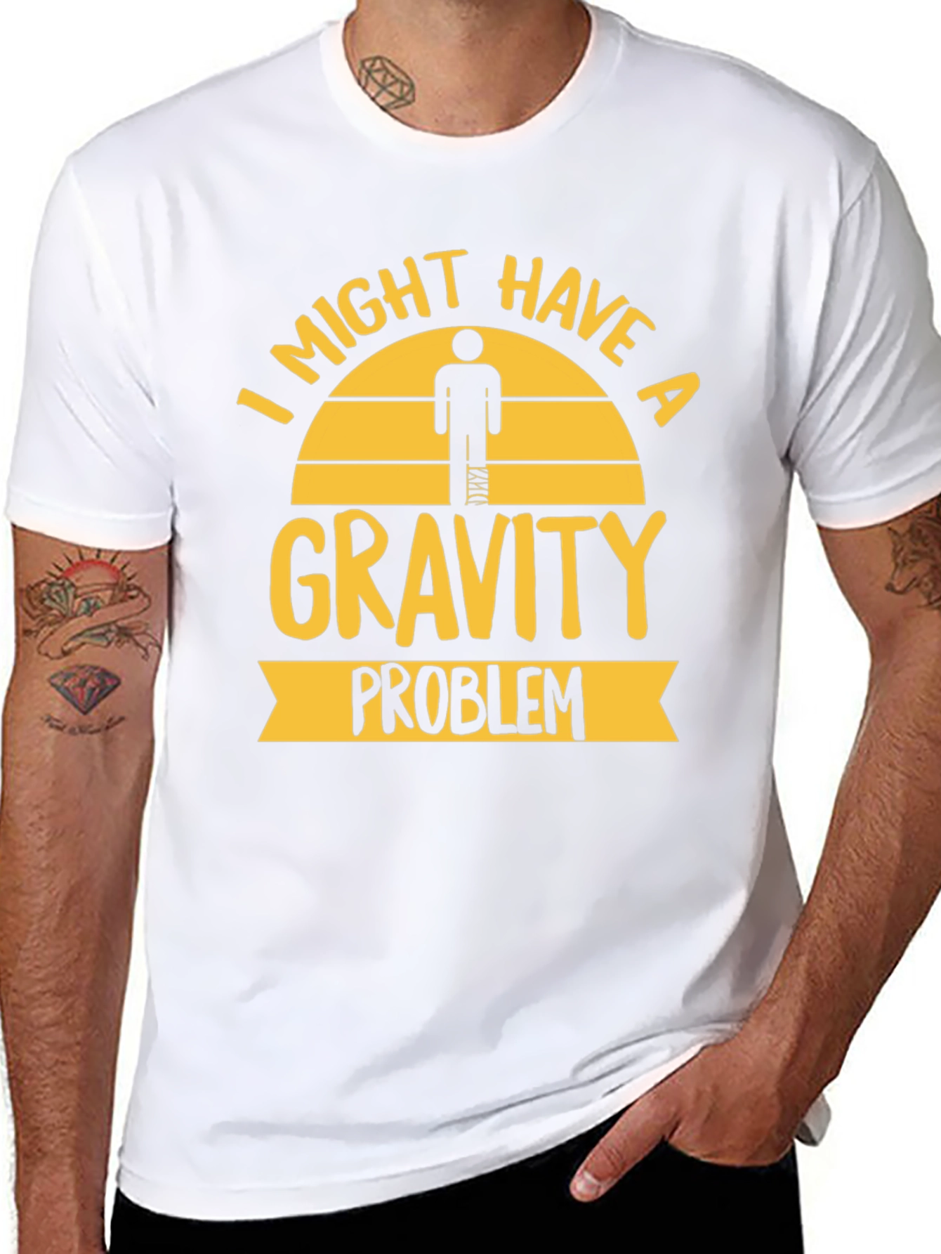 Gravity Problem T-Shirt - Humorous Injury Tee