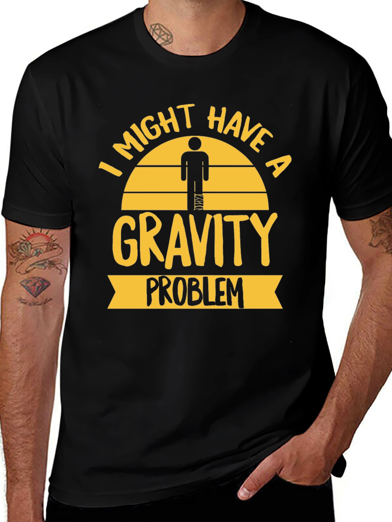 Gravity Problem T-Shirt - Humorous Injury Tee