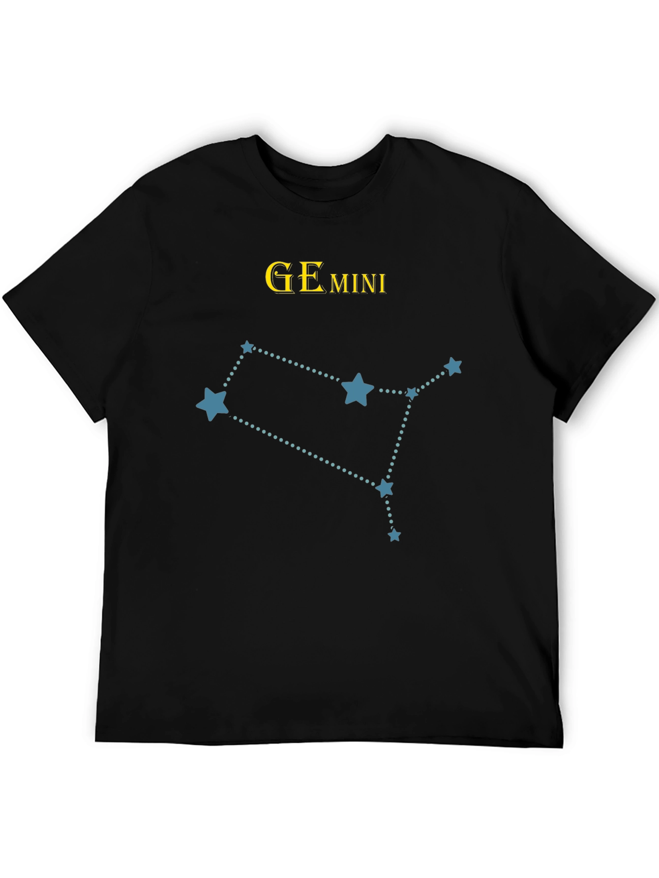 Gemini Constellation Graphic T-Shirt - Black