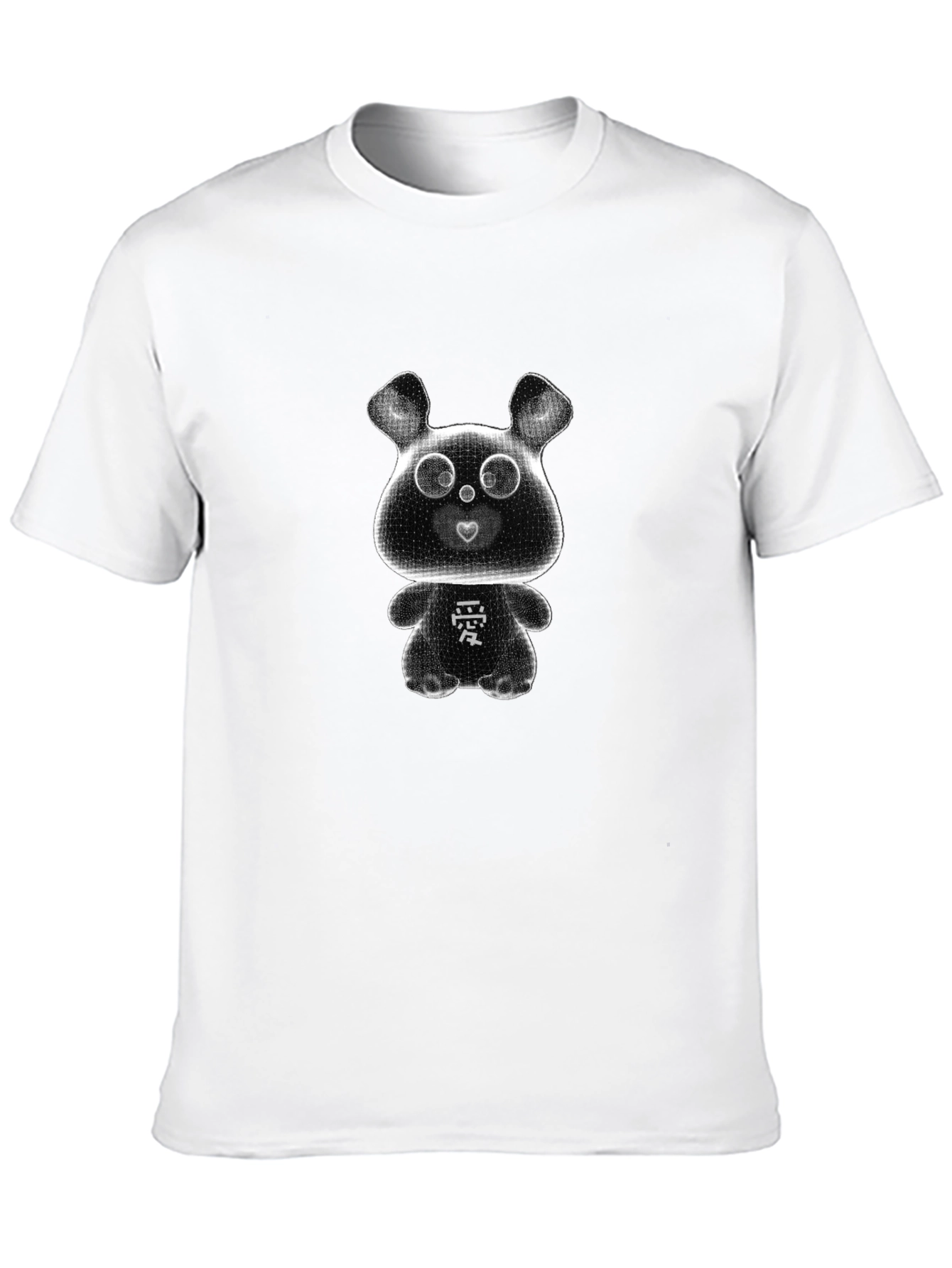 Cute Cartoon Bear T-Shirt - Black