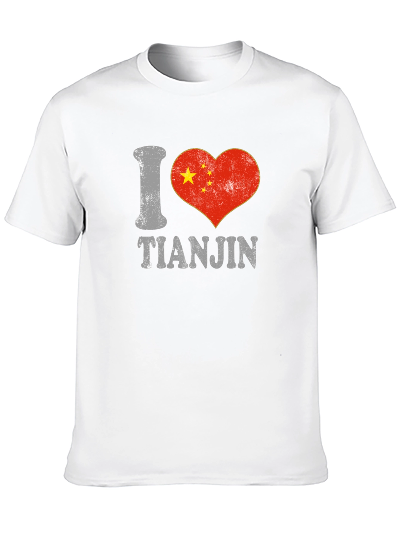 I Love Tianjin China Flag Heart T-Shirt