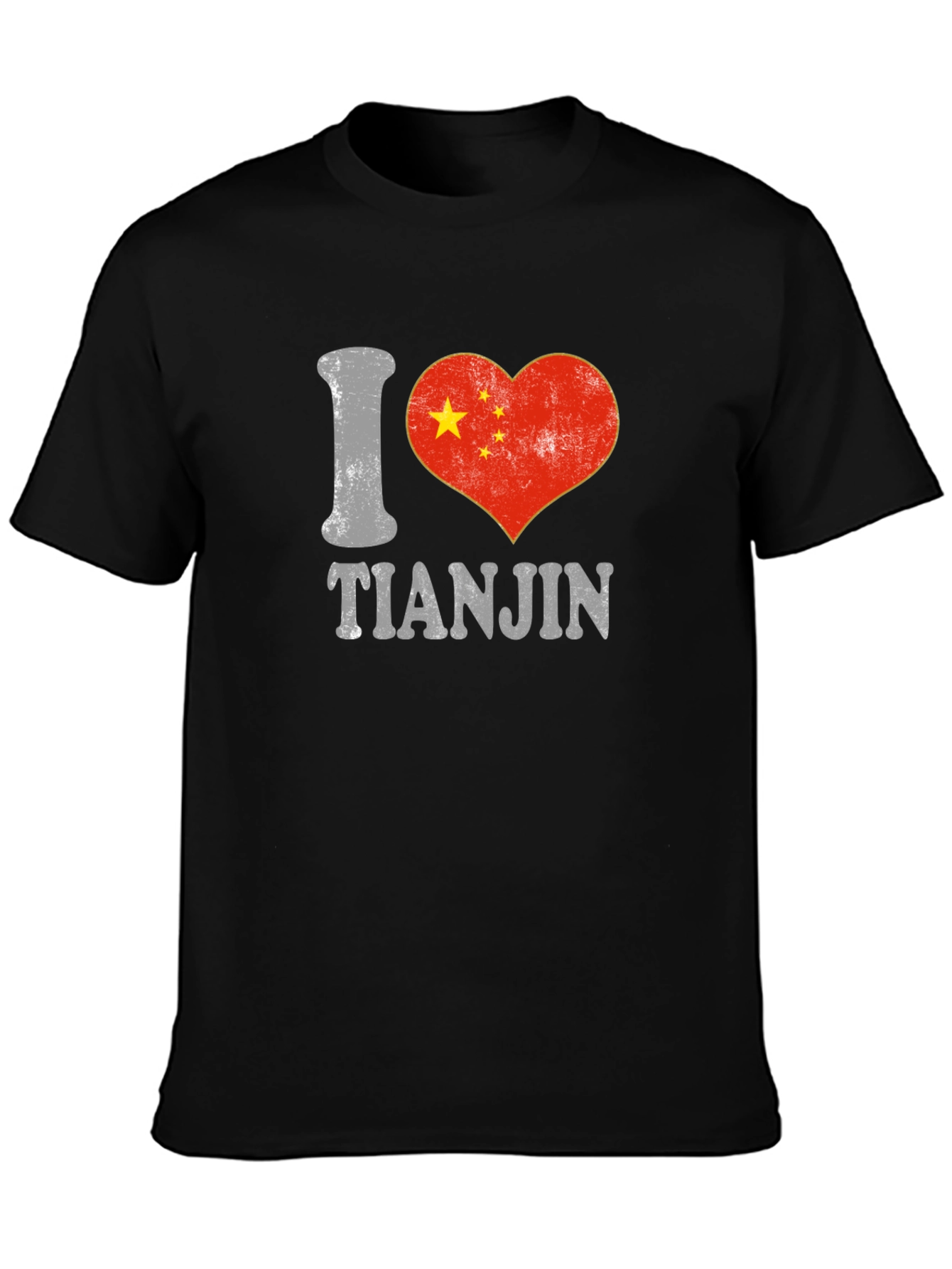 I Love Tianjin China Flag Heart T-Shirt