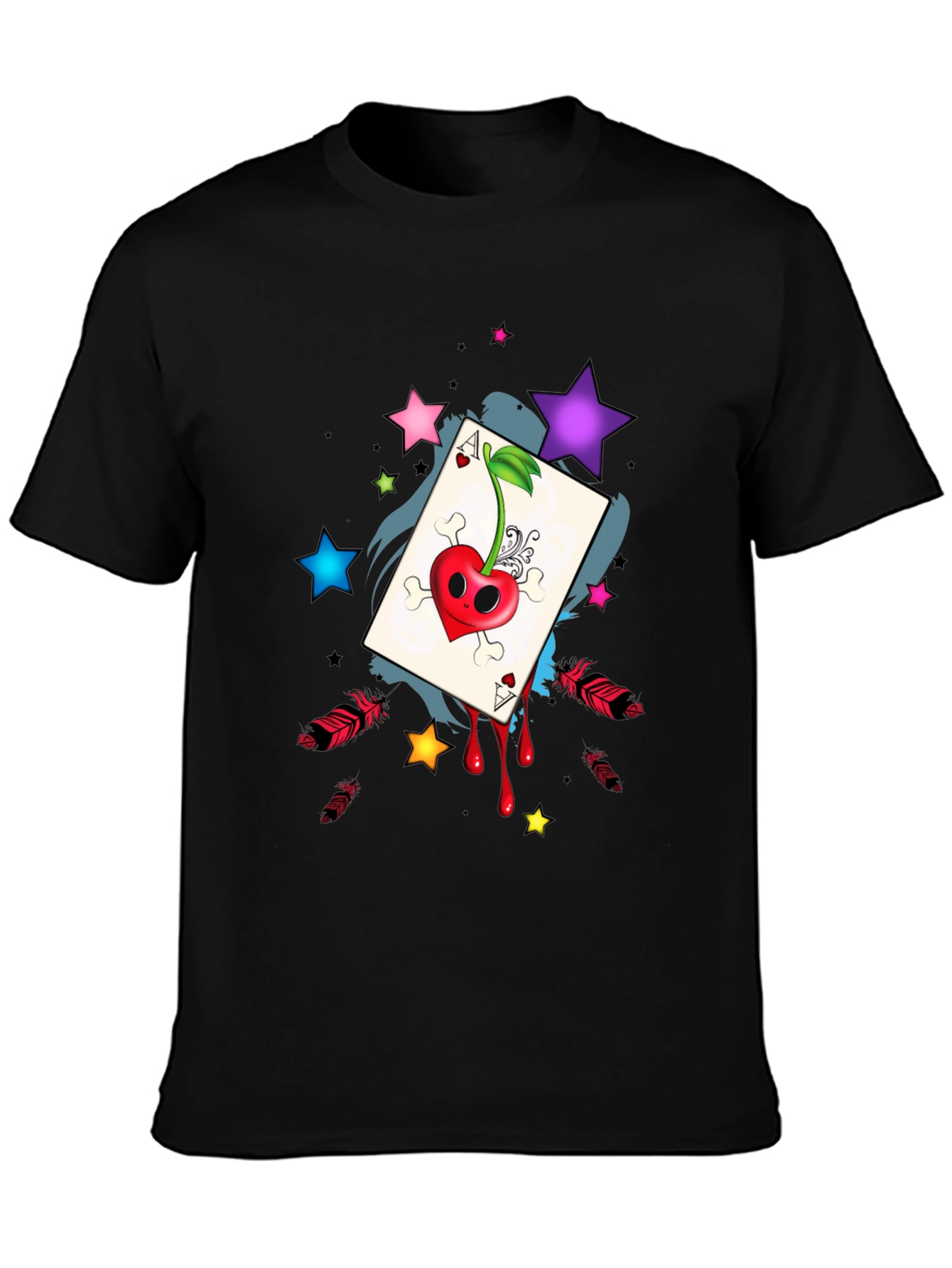 Ace of Hearts Cherry Skull T-Shirt