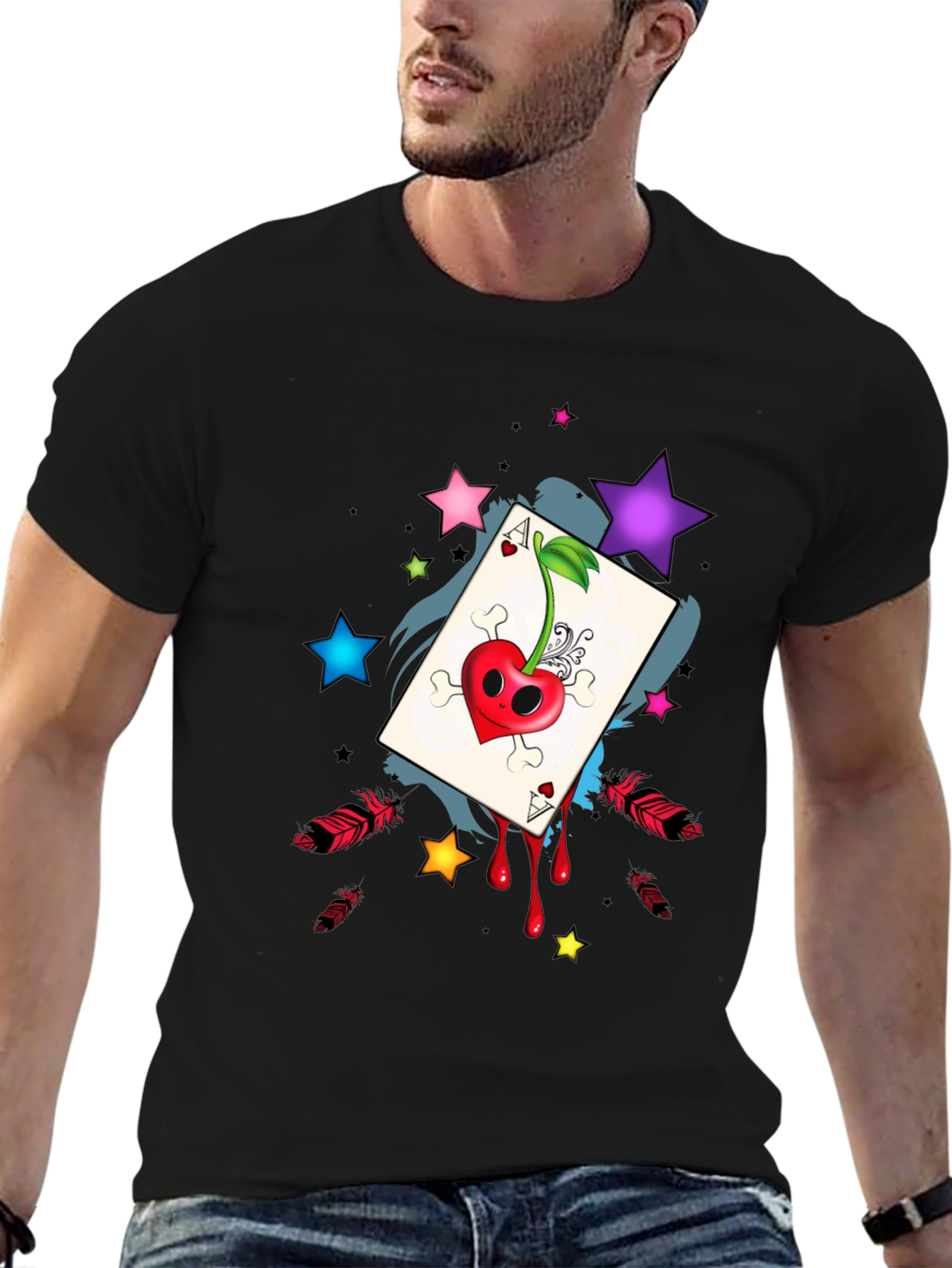 Ace of Hearts Cherry Skull T-Shirt