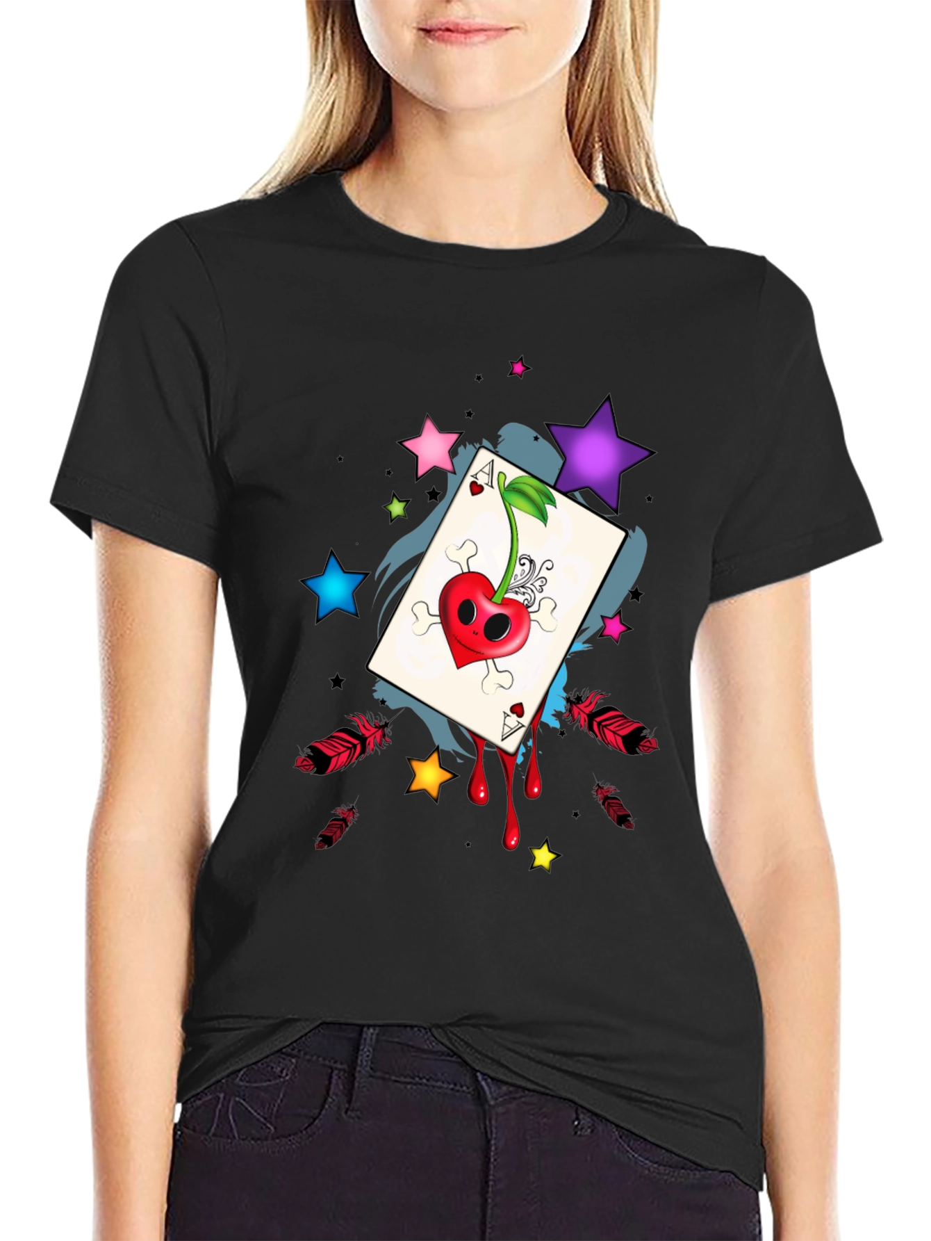 Ace of Hearts Cherry Skull T-Shirt