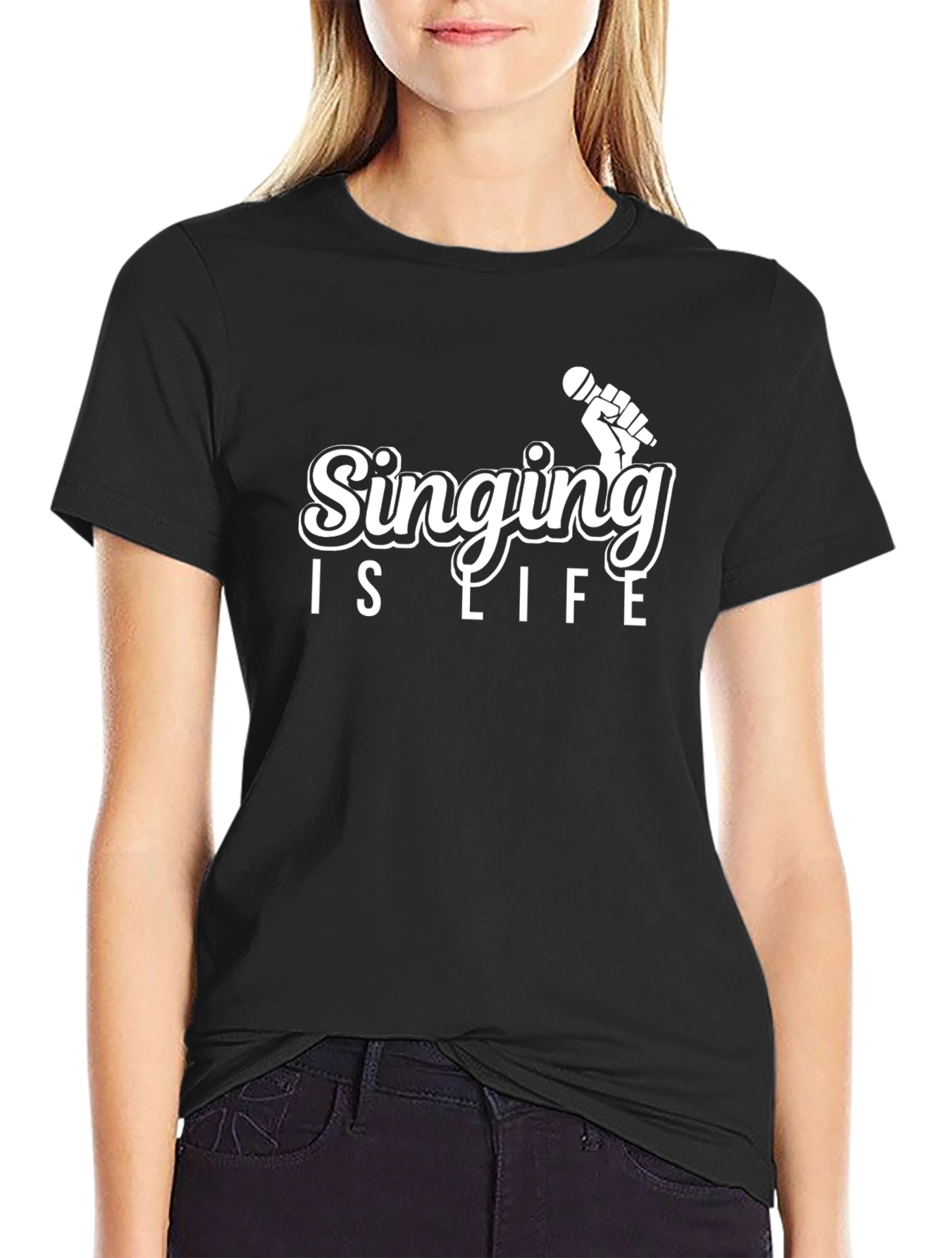 Singing is Life Graphic Tee - Black