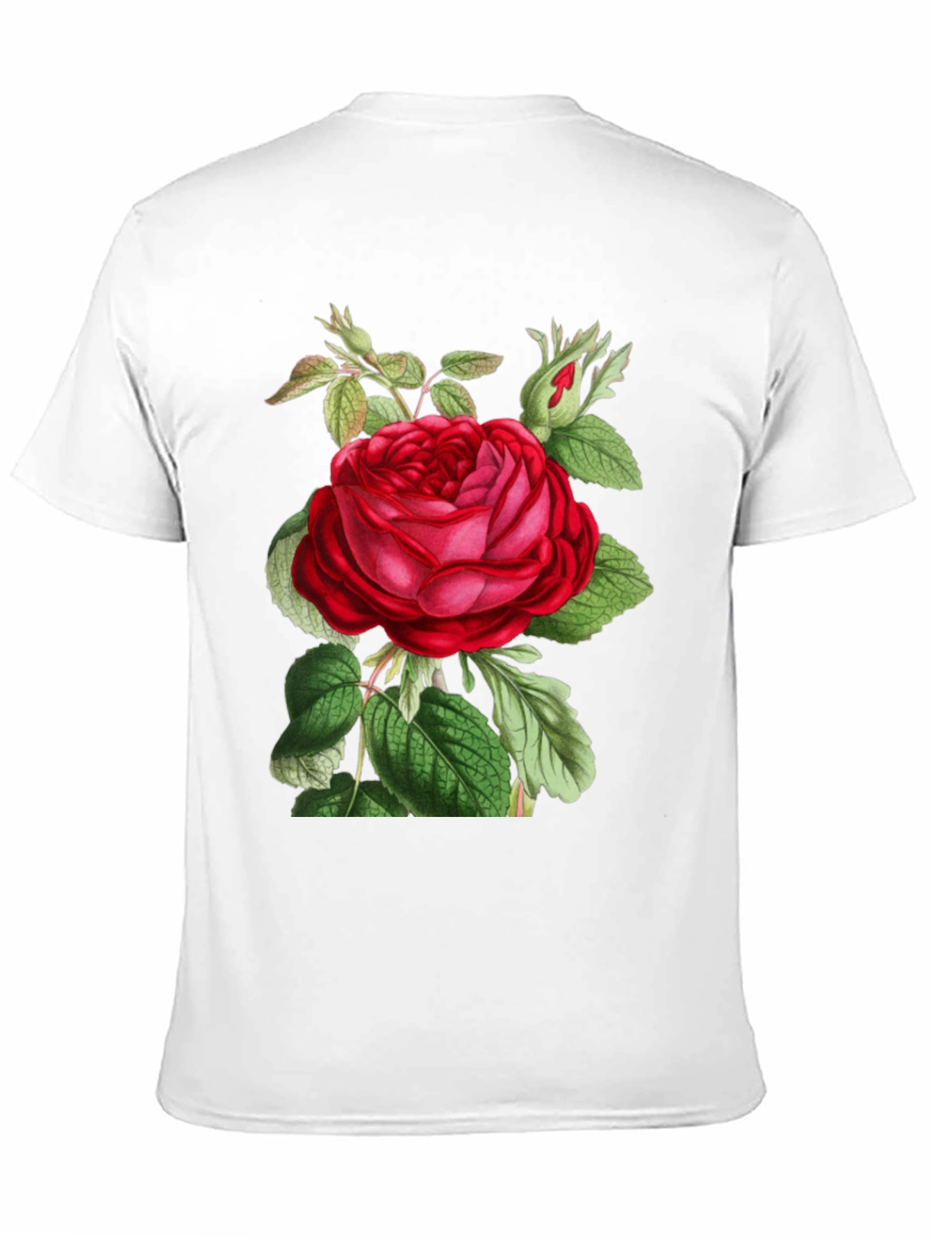 Elegant Rose Graphic Black T-Shirt