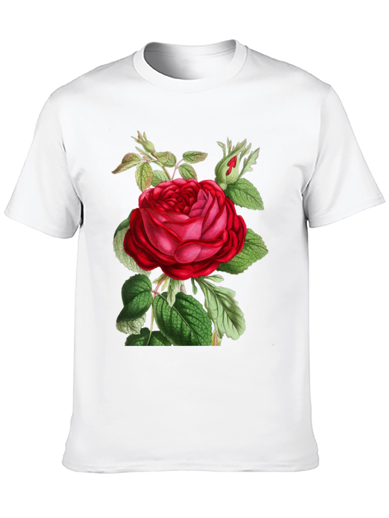 Elegant Rose Graphic Black T-Shirt