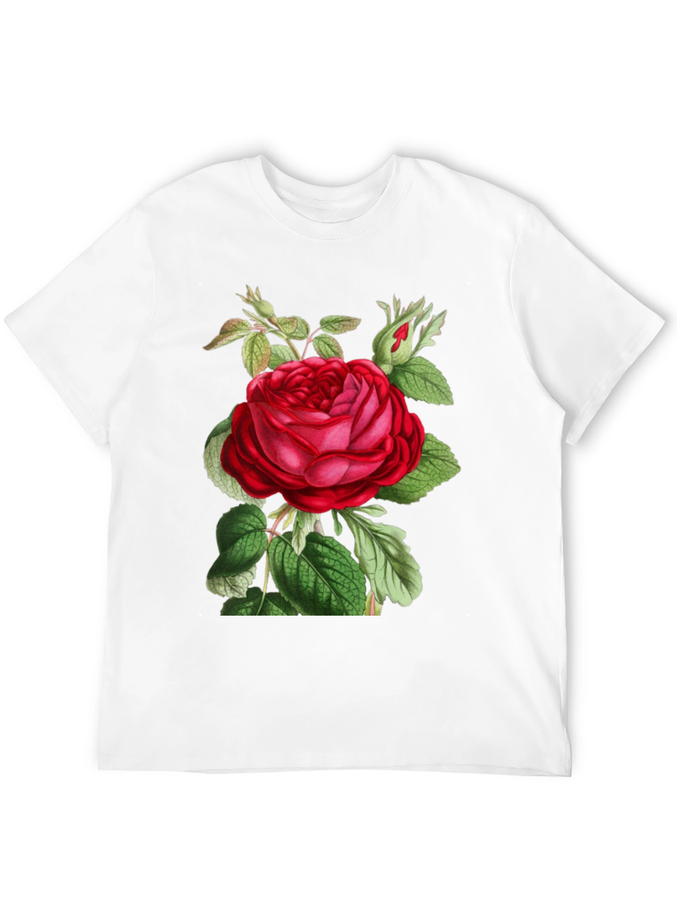 Elegant Rose Graphic Black T-Shirt