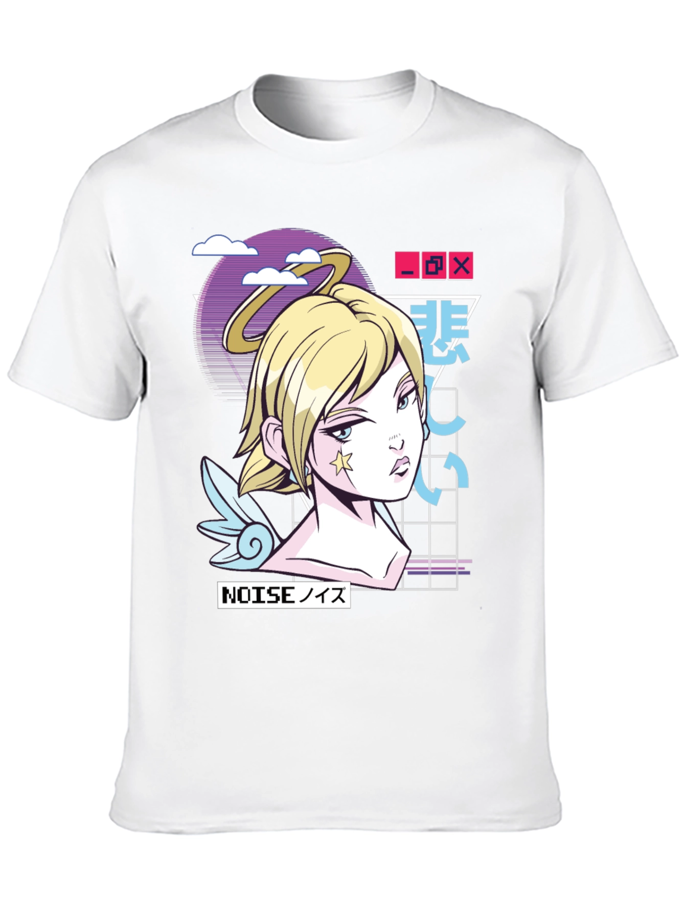 Anime Girl Graphic Print Black T-Shirt