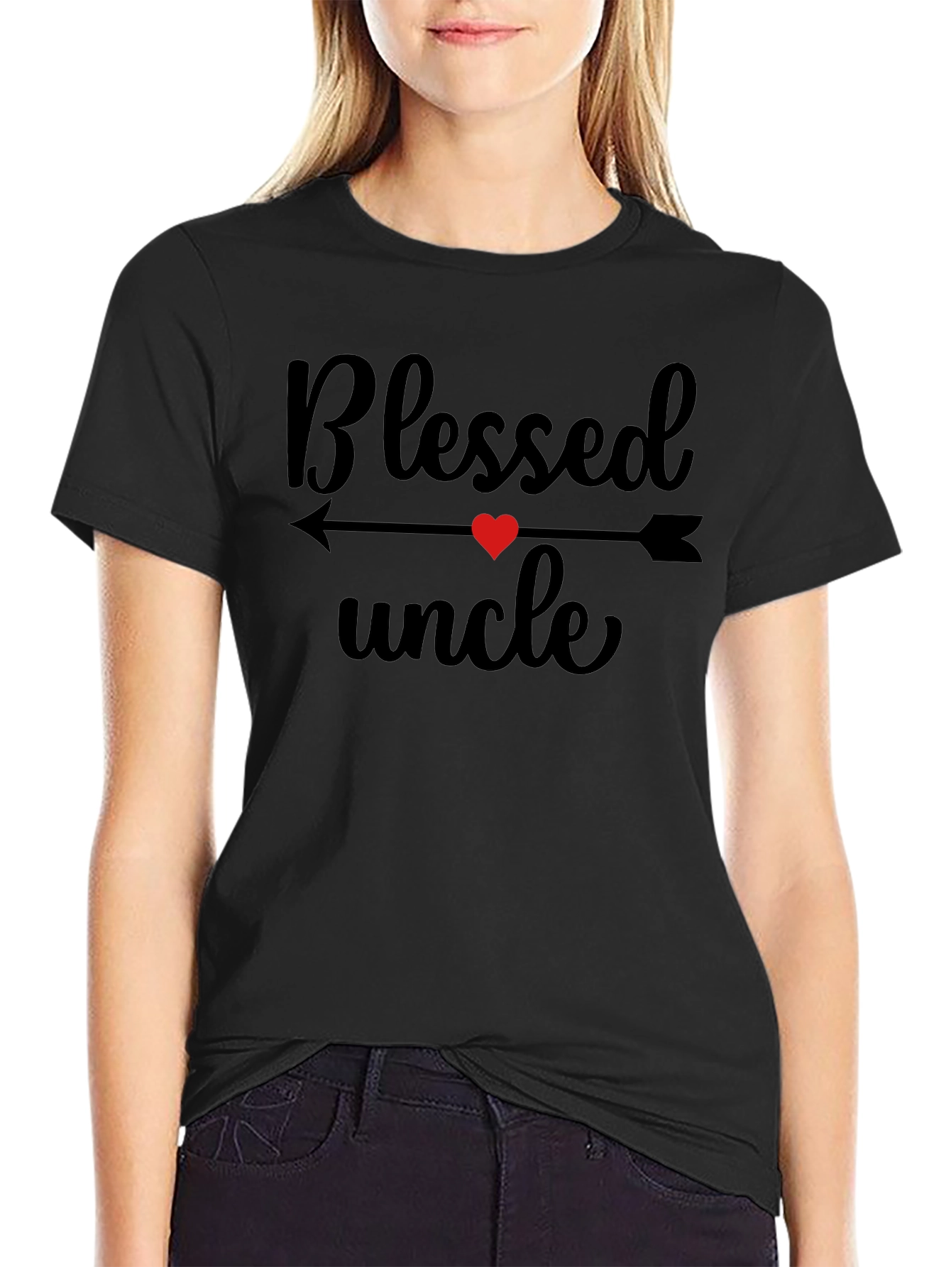 Blessed Uncle T-Shirt Heart Arrow Design