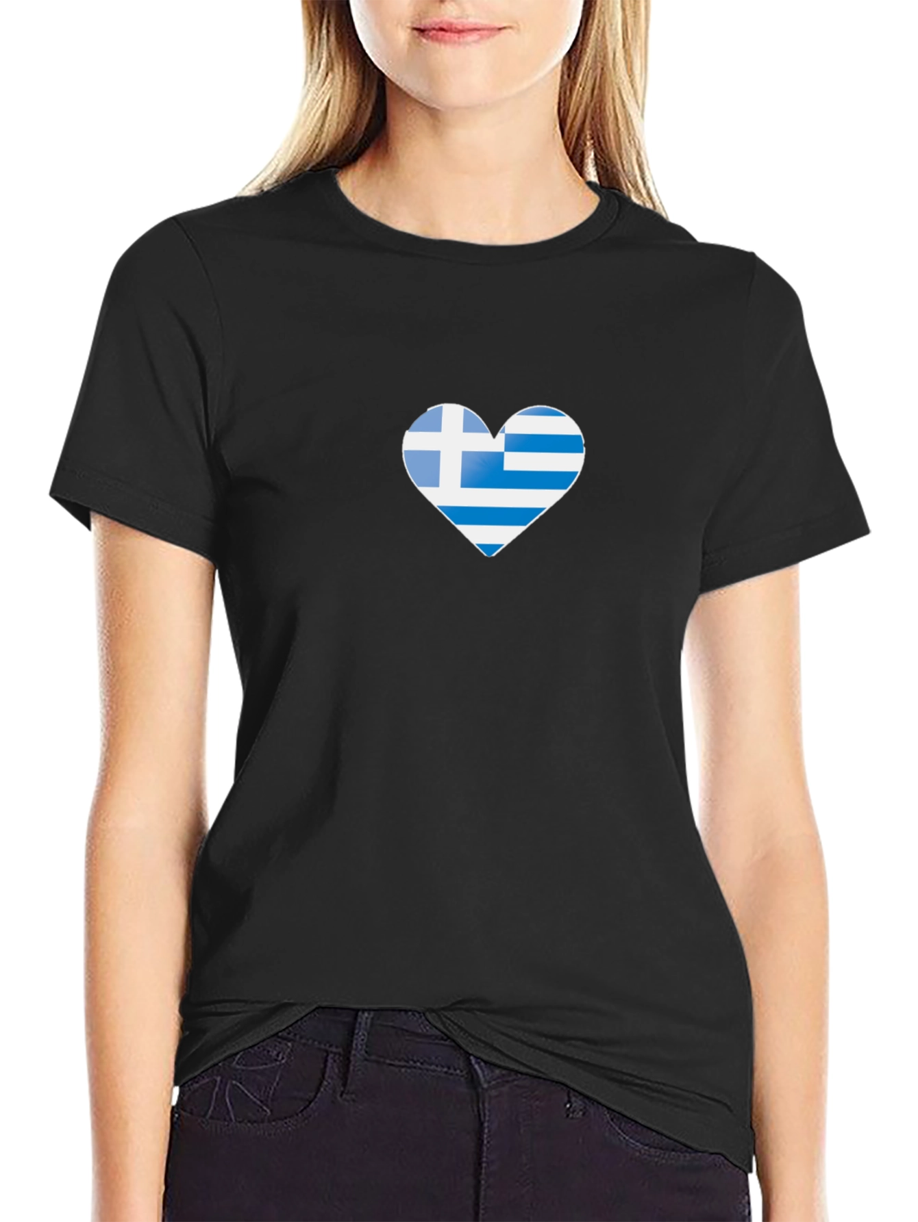 Greek Flag Heart T-Shirt