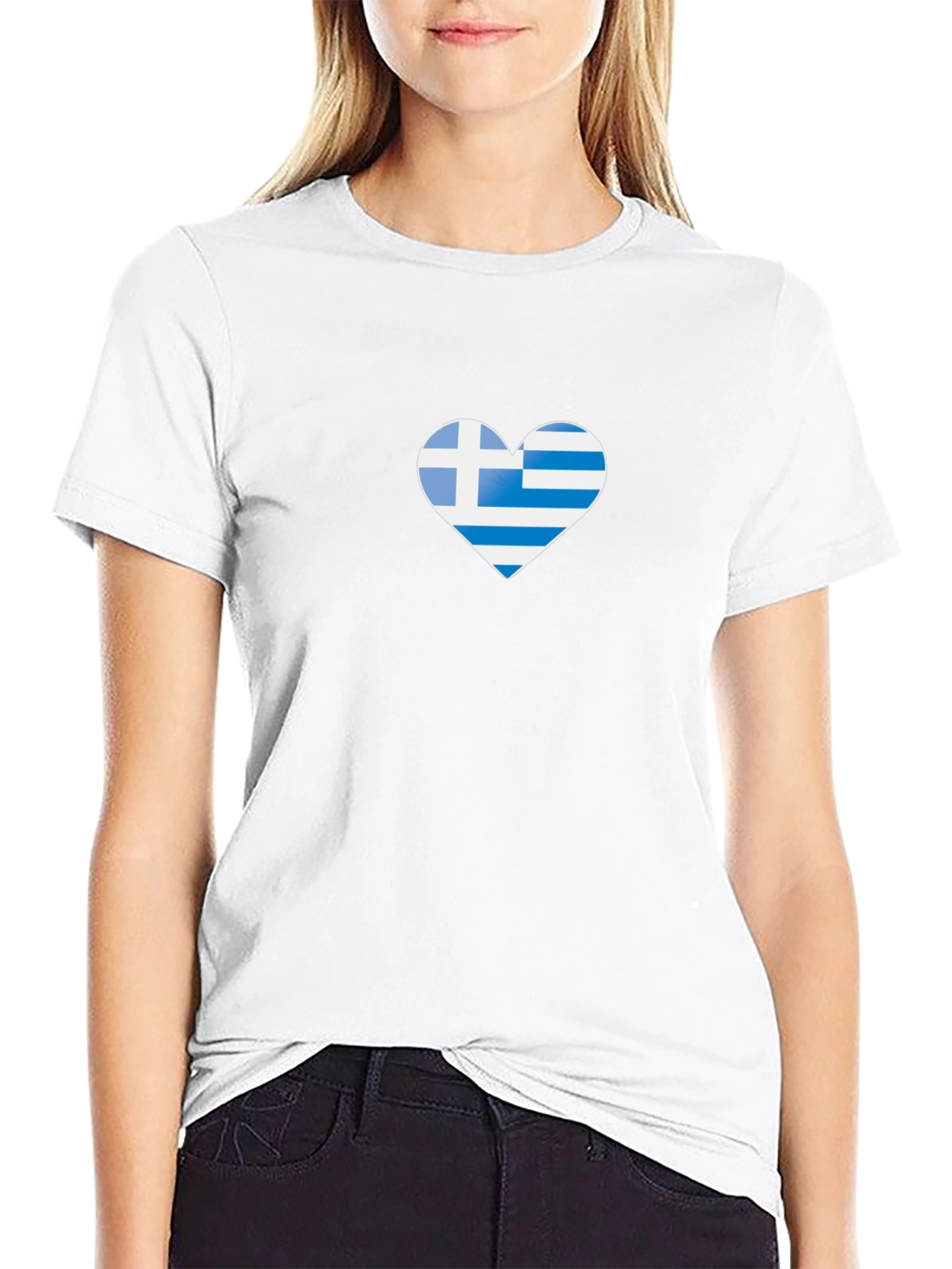 Greek Flag Heart T-Shirt