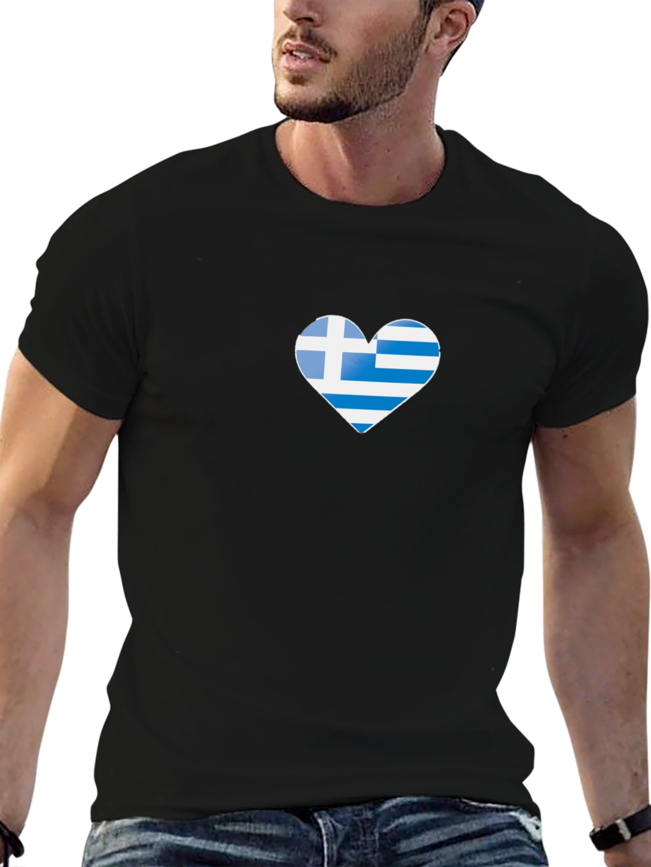 Greek Flag Heart T-Shirt