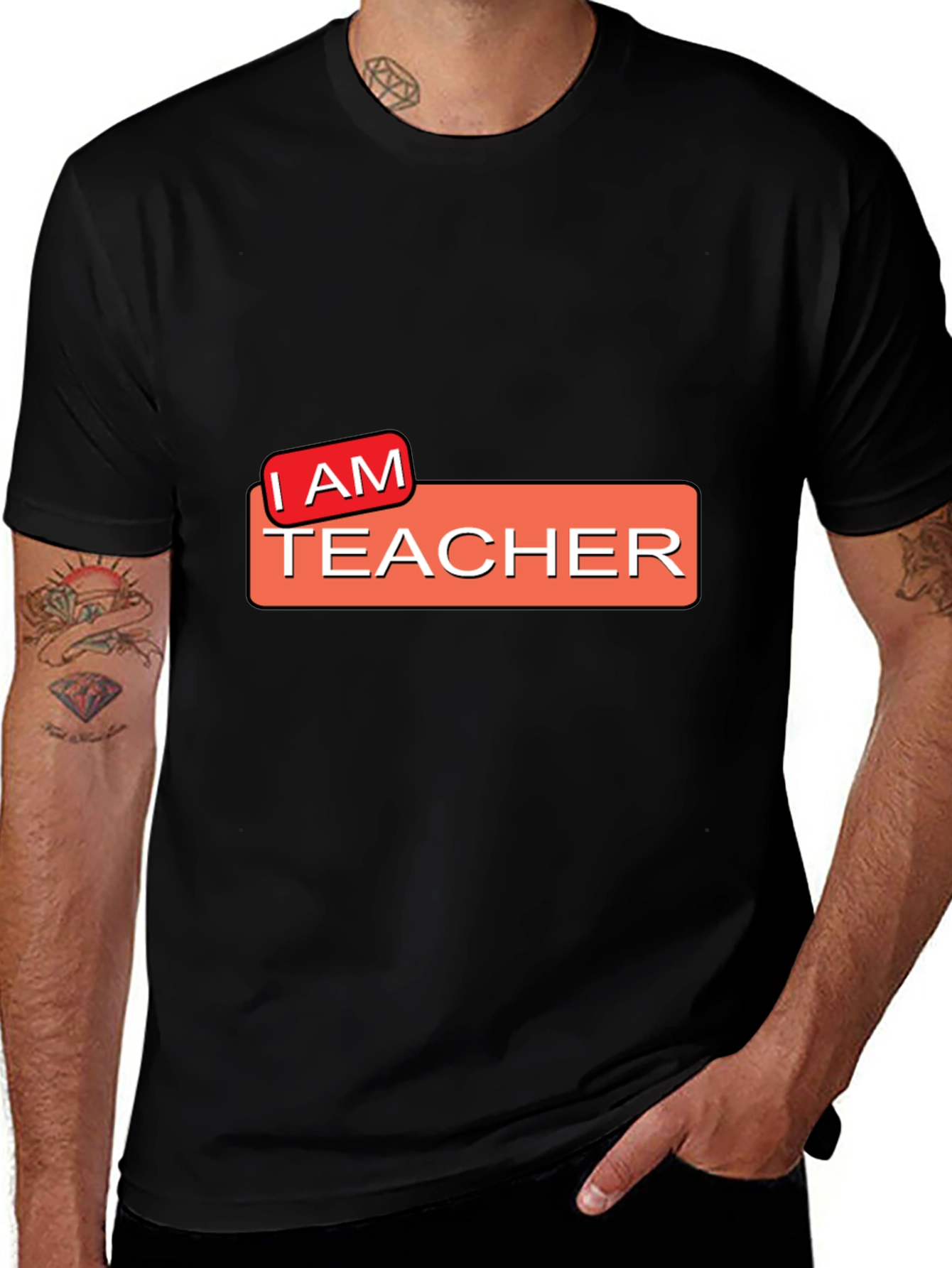 I AM TEACHER Graphic Tee - Black
