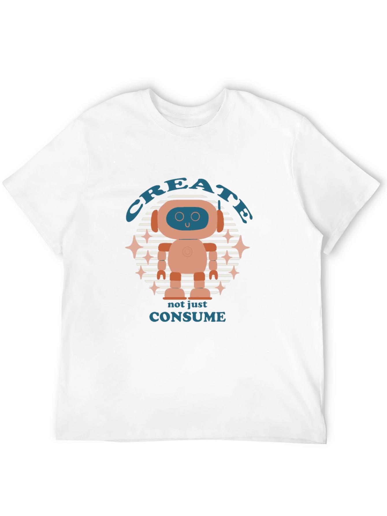 Create Robot Graphic T-Shirt - Mens Black Tee