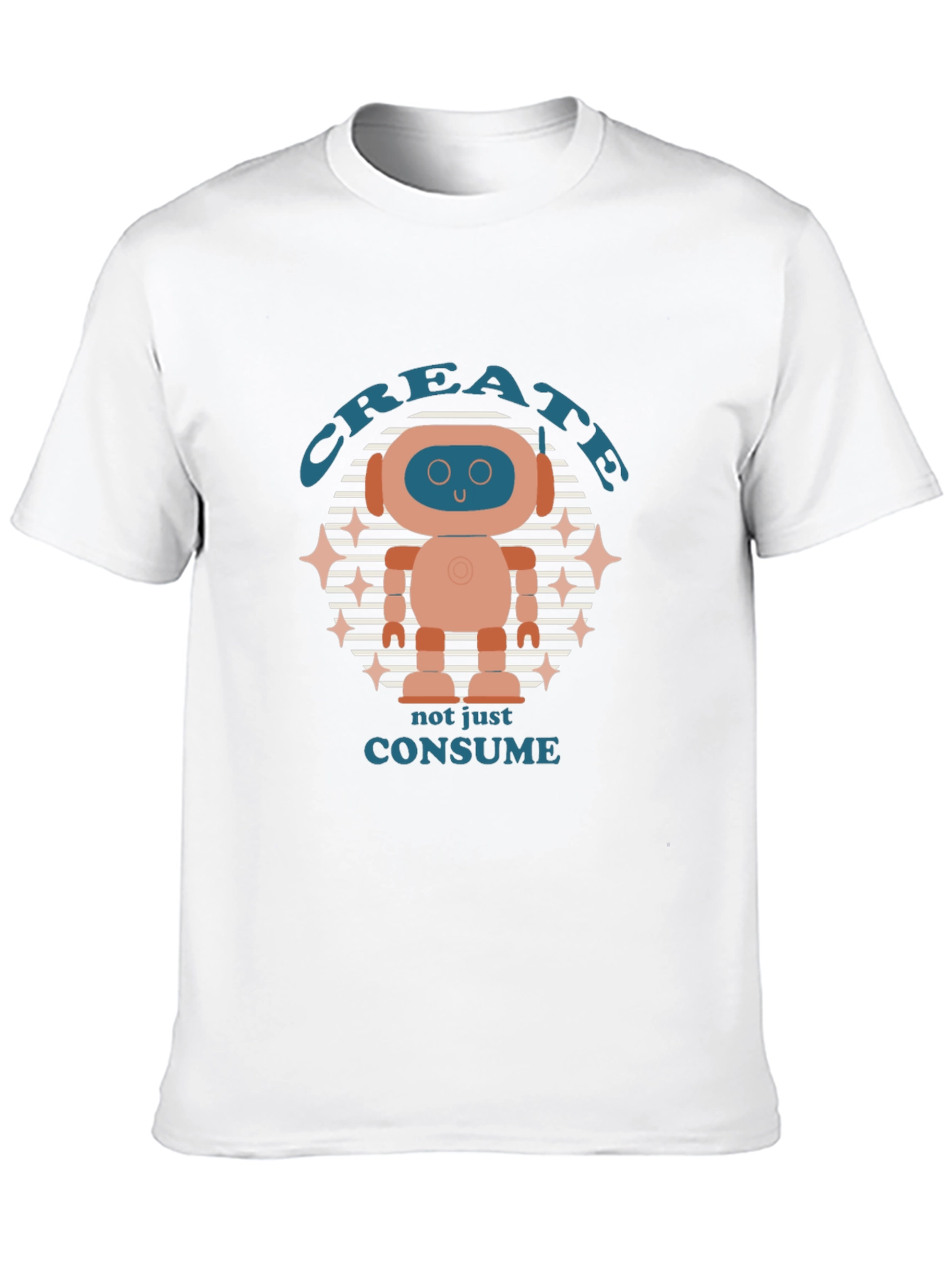 Create Robot Graphic T-Shirt - Mens Black Tee