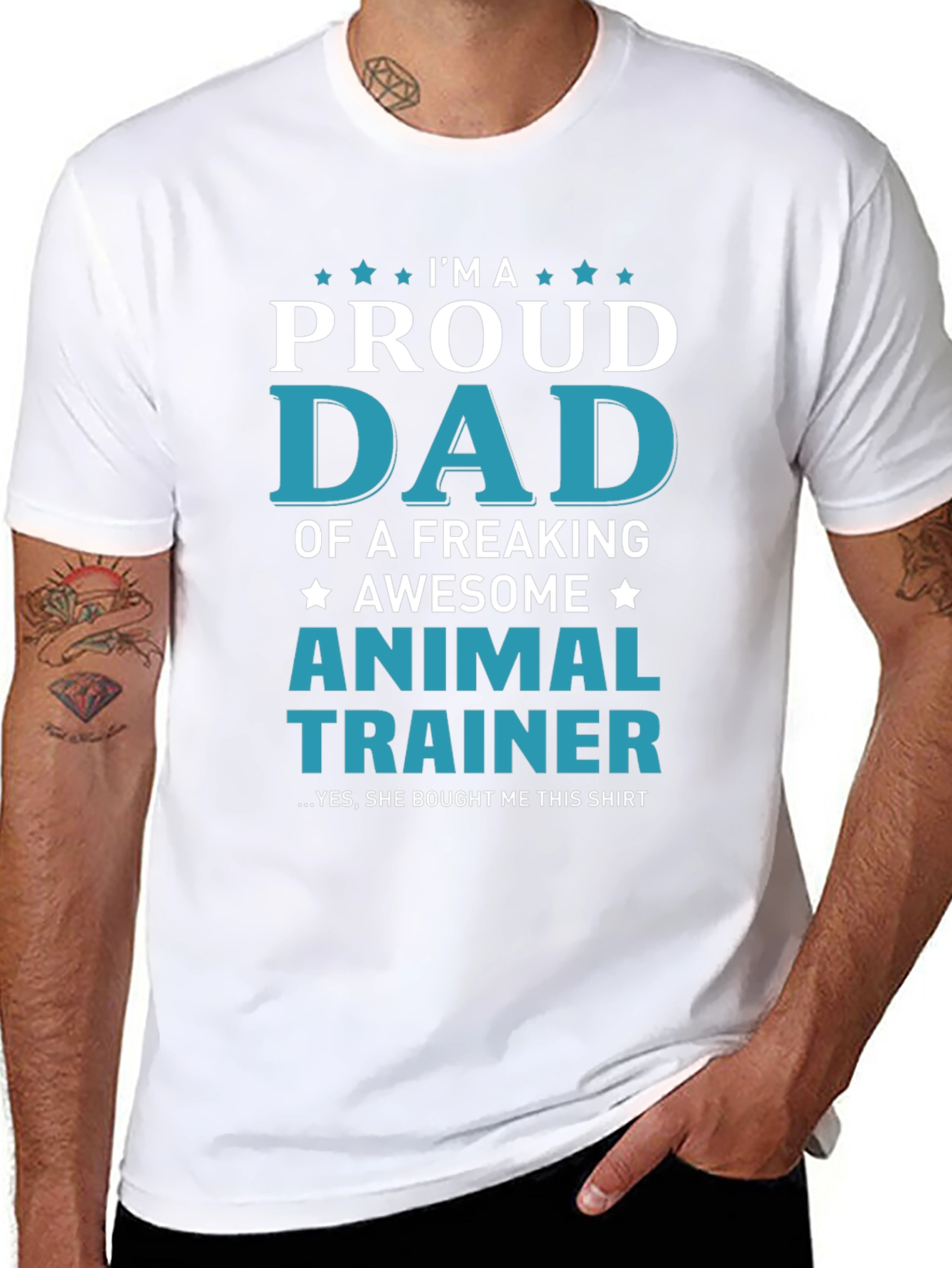 Proud Dad Animal Trainer Graphic T-Shirt
