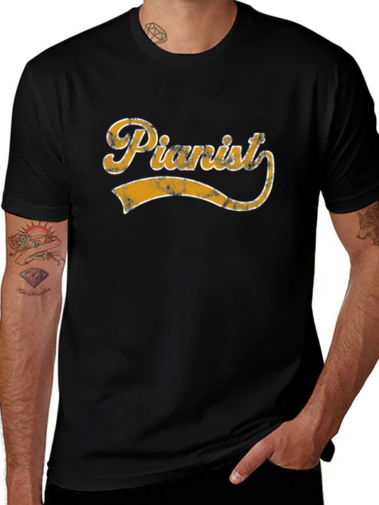 Vintage Pianist T-Shirt - Music Lover Tee