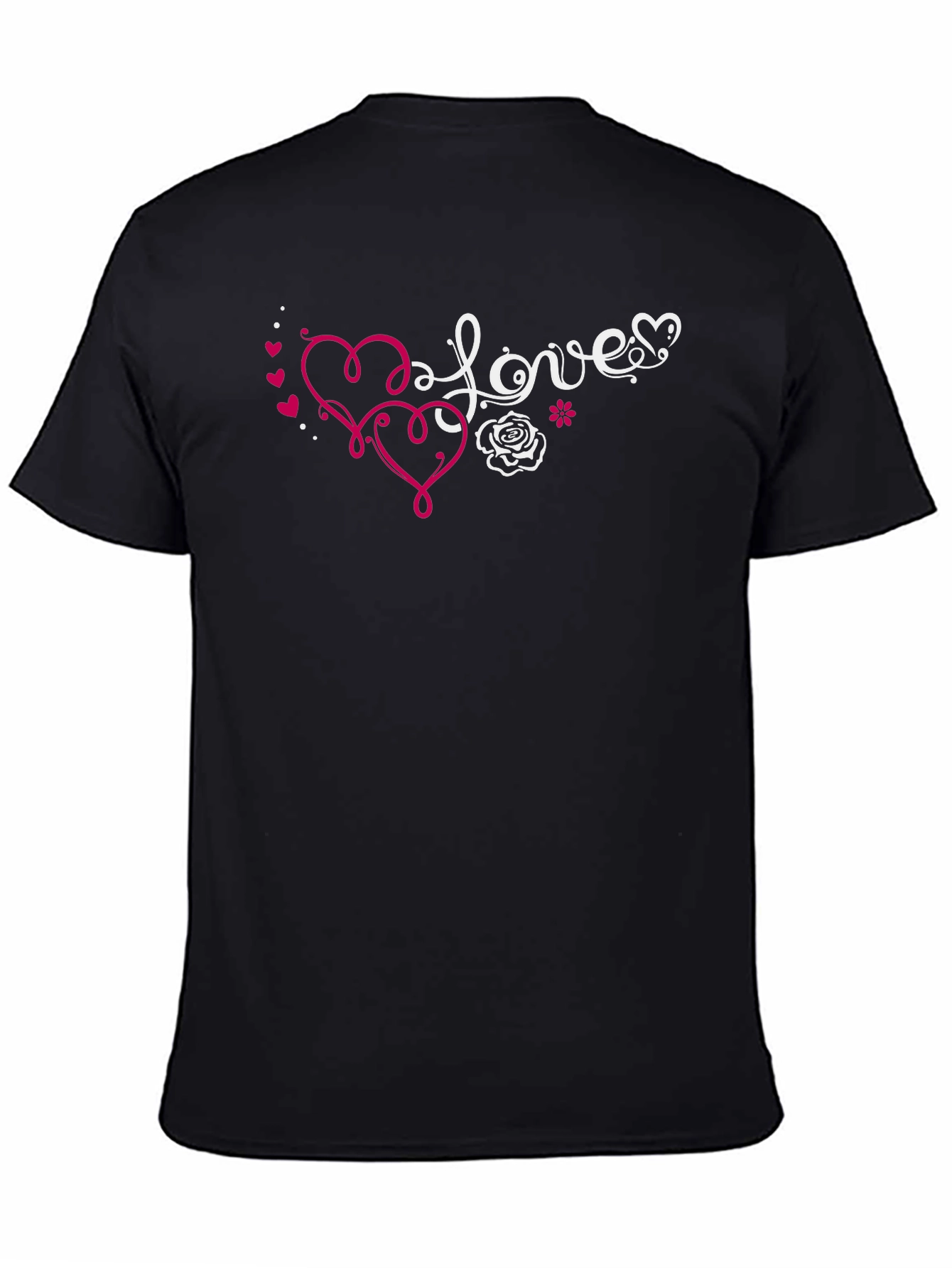 Love Hearts Graphic T-Shirt - Black