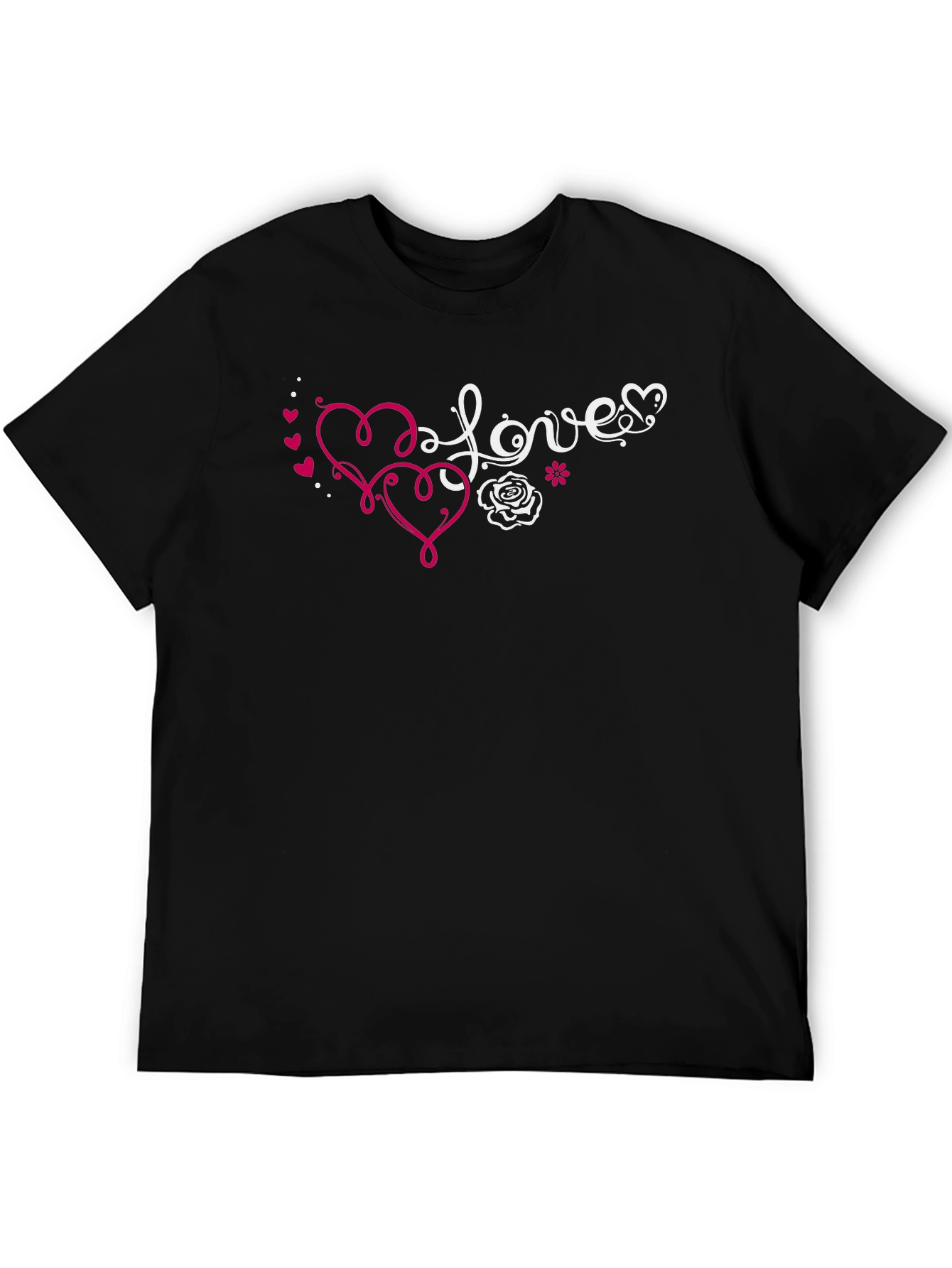 Love Hearts Graphic T-Shirt - Black