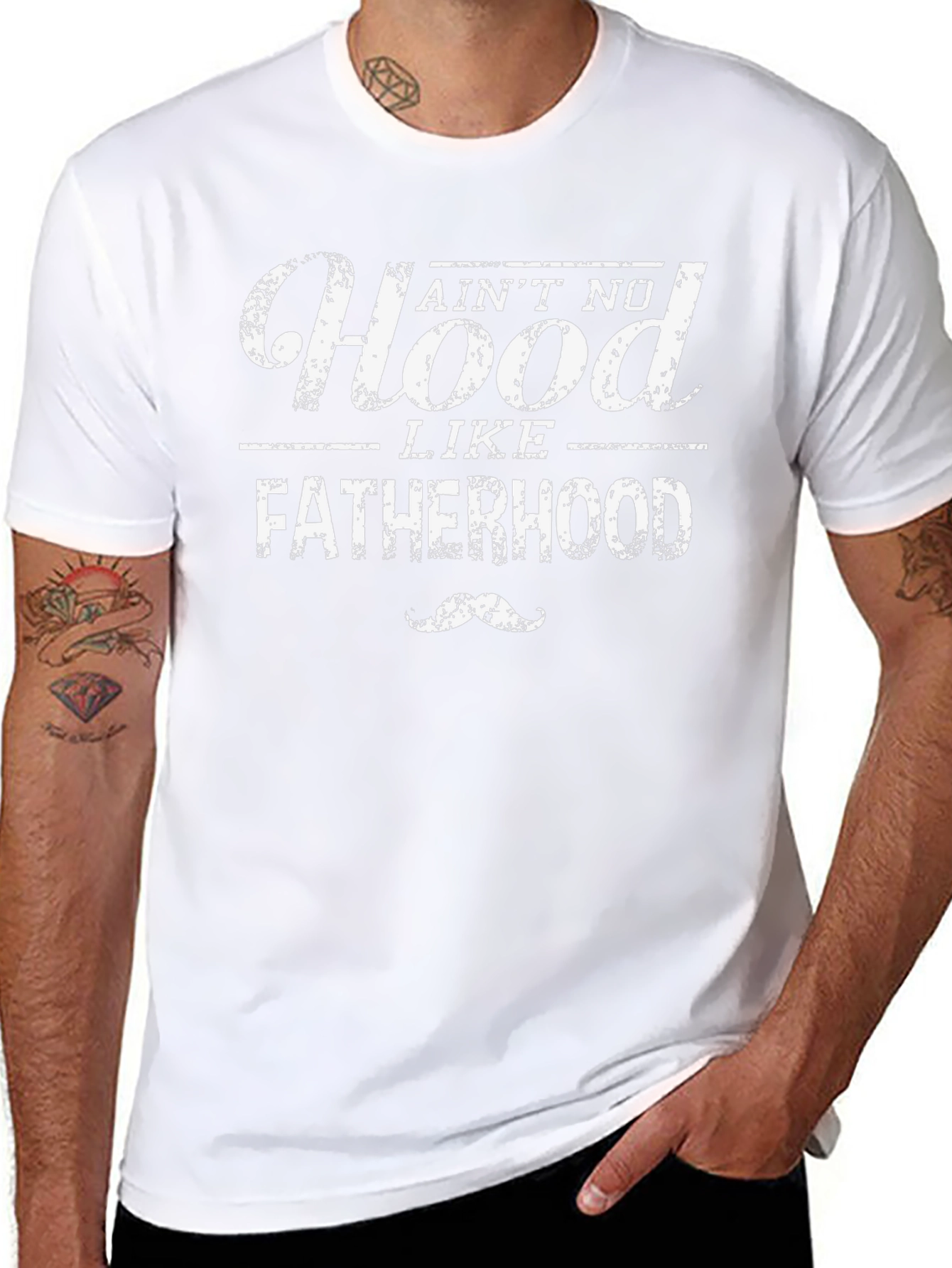 Aint No Hood Like Fatherhood T-Shirt - Black