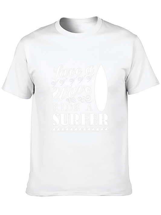 Save a Wave Ride a Surfer Graphic T-Shirt