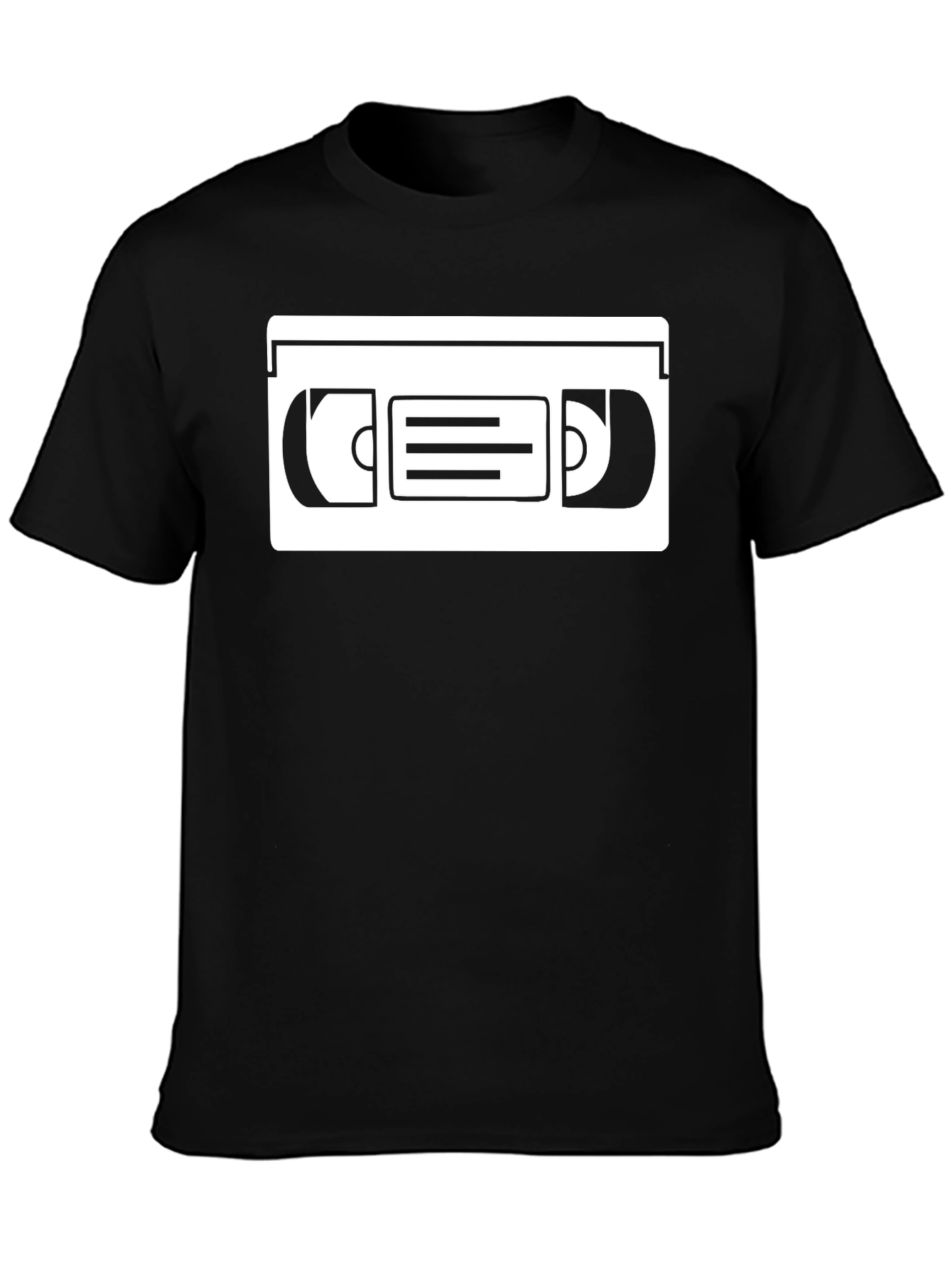 Retro VHS Tape Graphic T-Shirt - Black