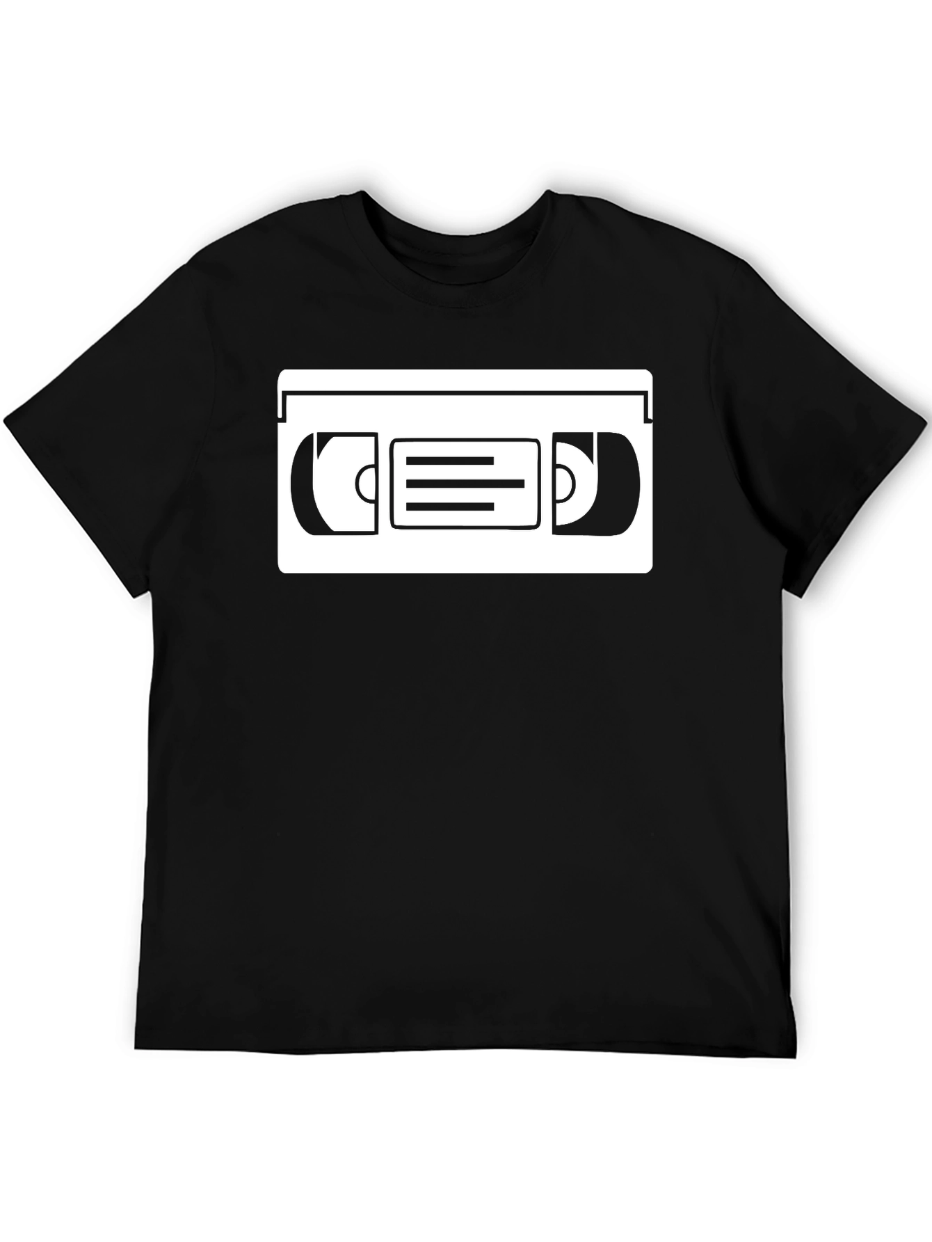 Retro VHS Tape Graphic T-Shirt - Black