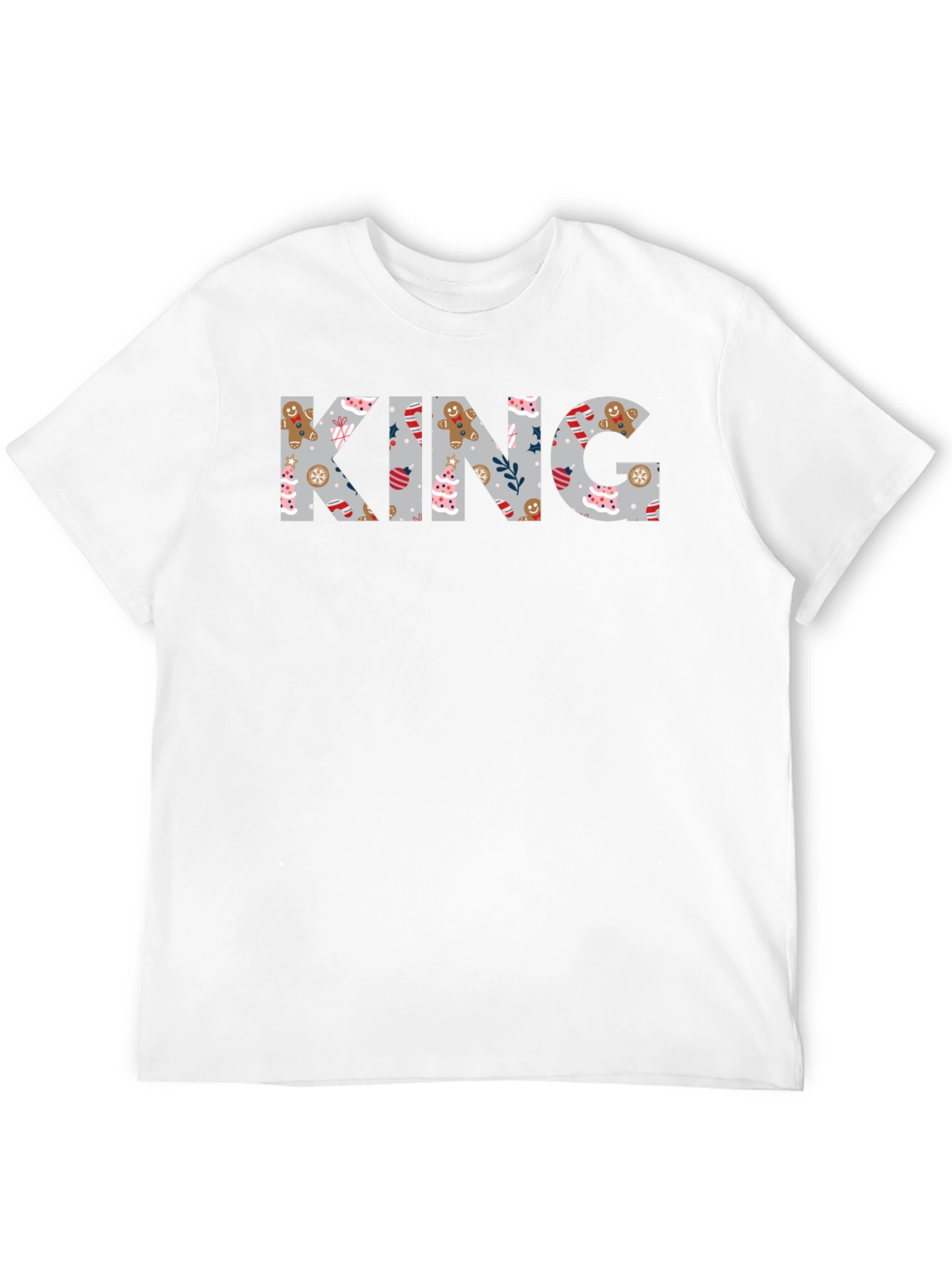 King Christmas Pattern Crew Neck T-Shirt