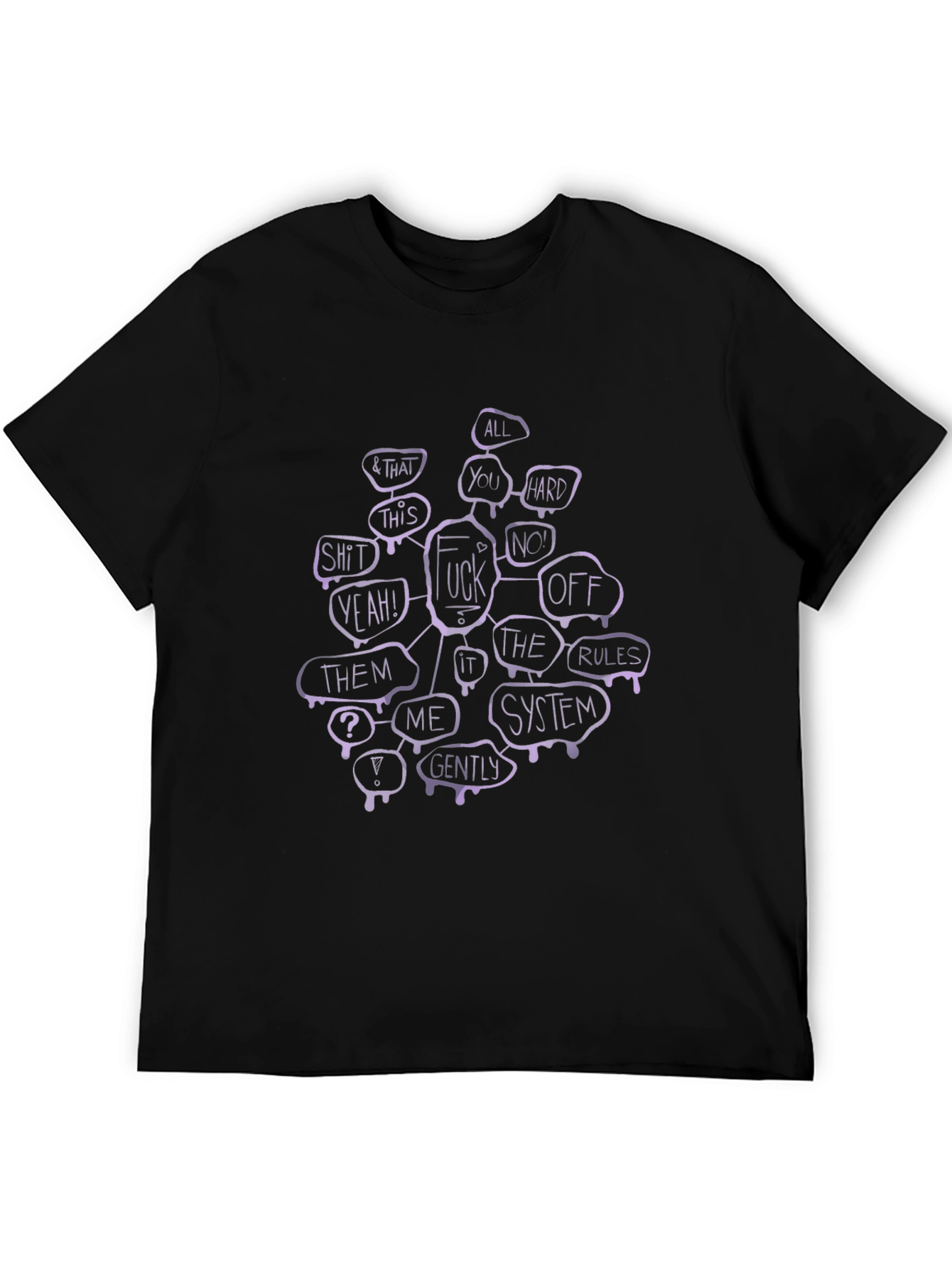Edgy Graphic T-Shirt - Fuck the System