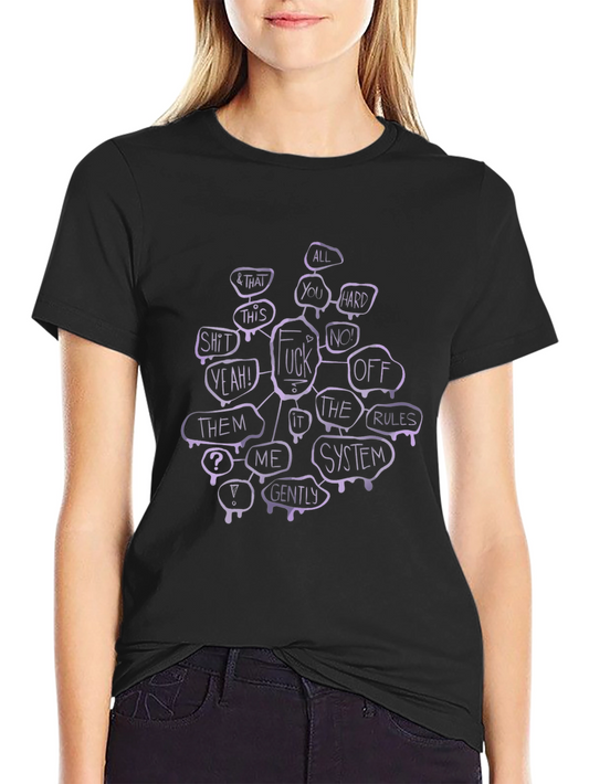 Edgy Graphic T-Shirt - Fuck the System