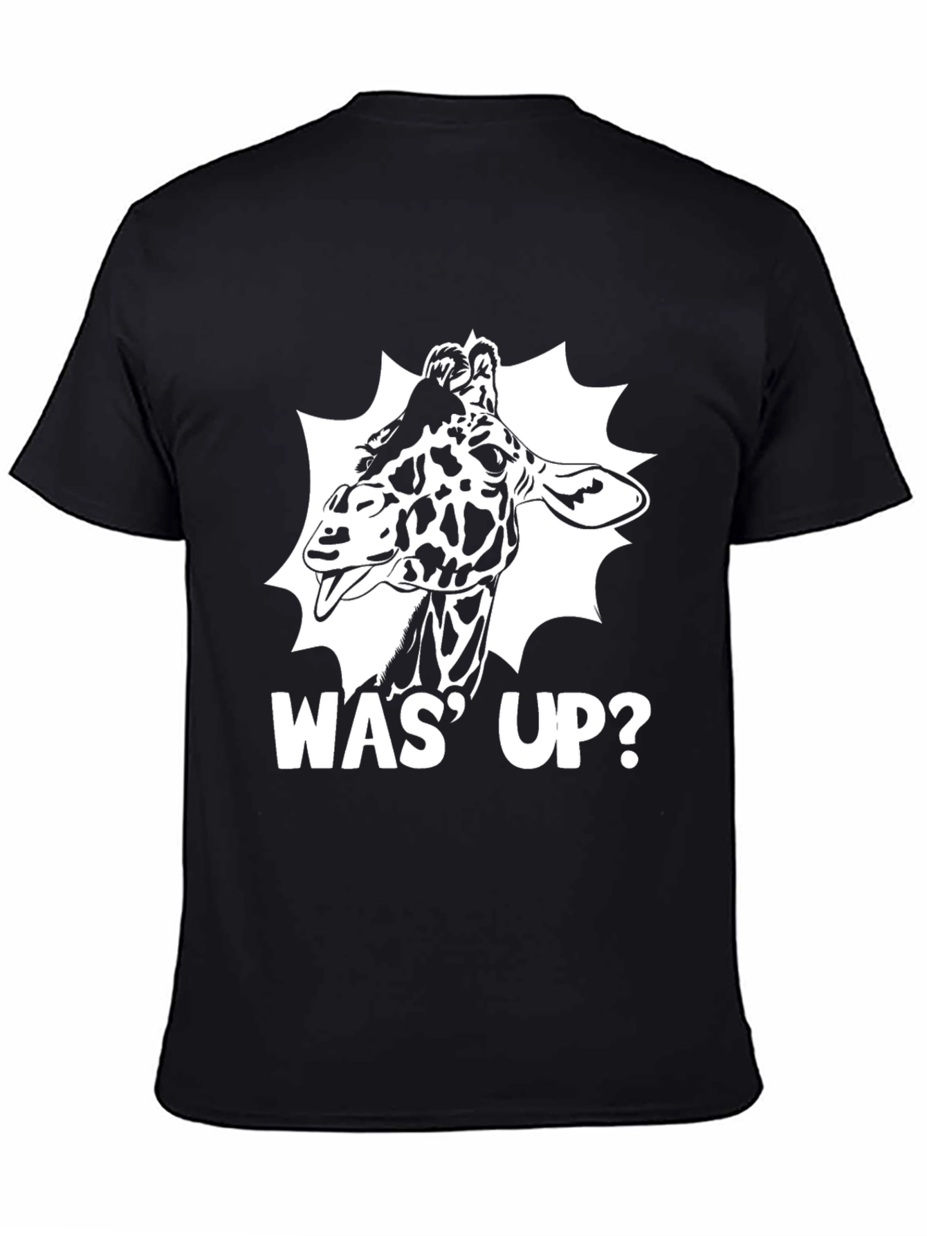 Was Up Giraffe T-Shirt - Black