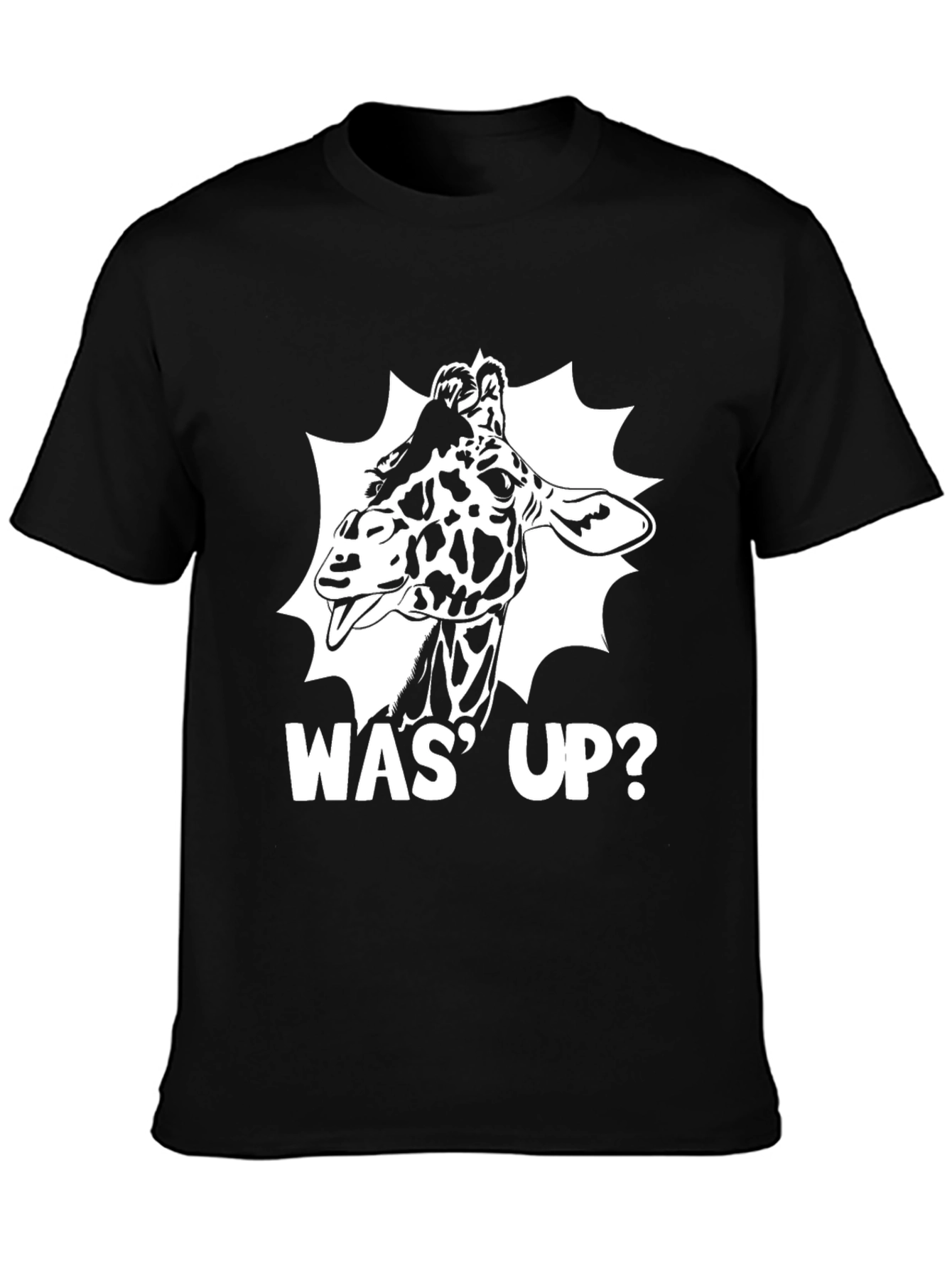 Was Up Giraffe T-Shirt - Black