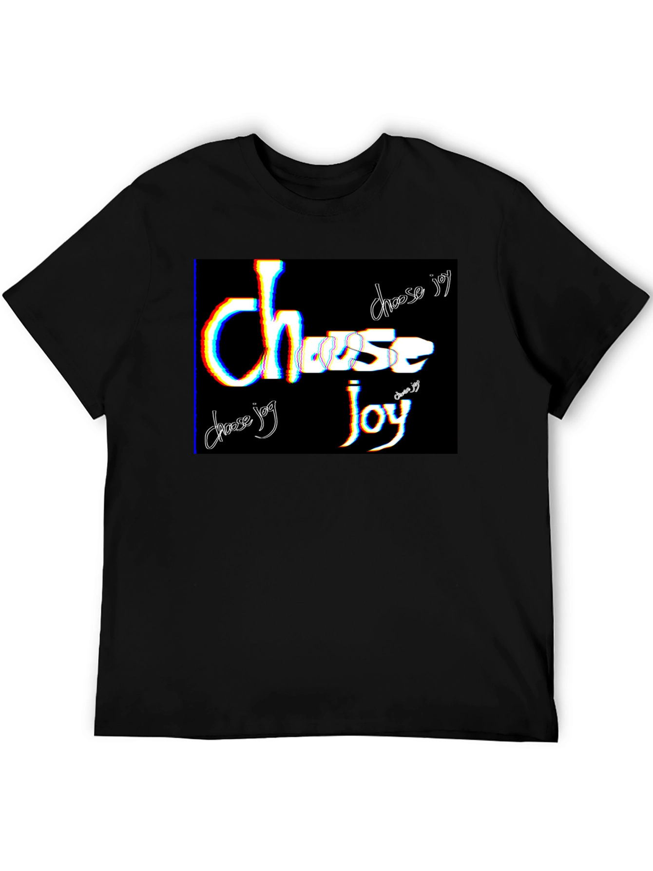 Choose Joy Graphic Tee - Black Cotton Blend T-Shirt