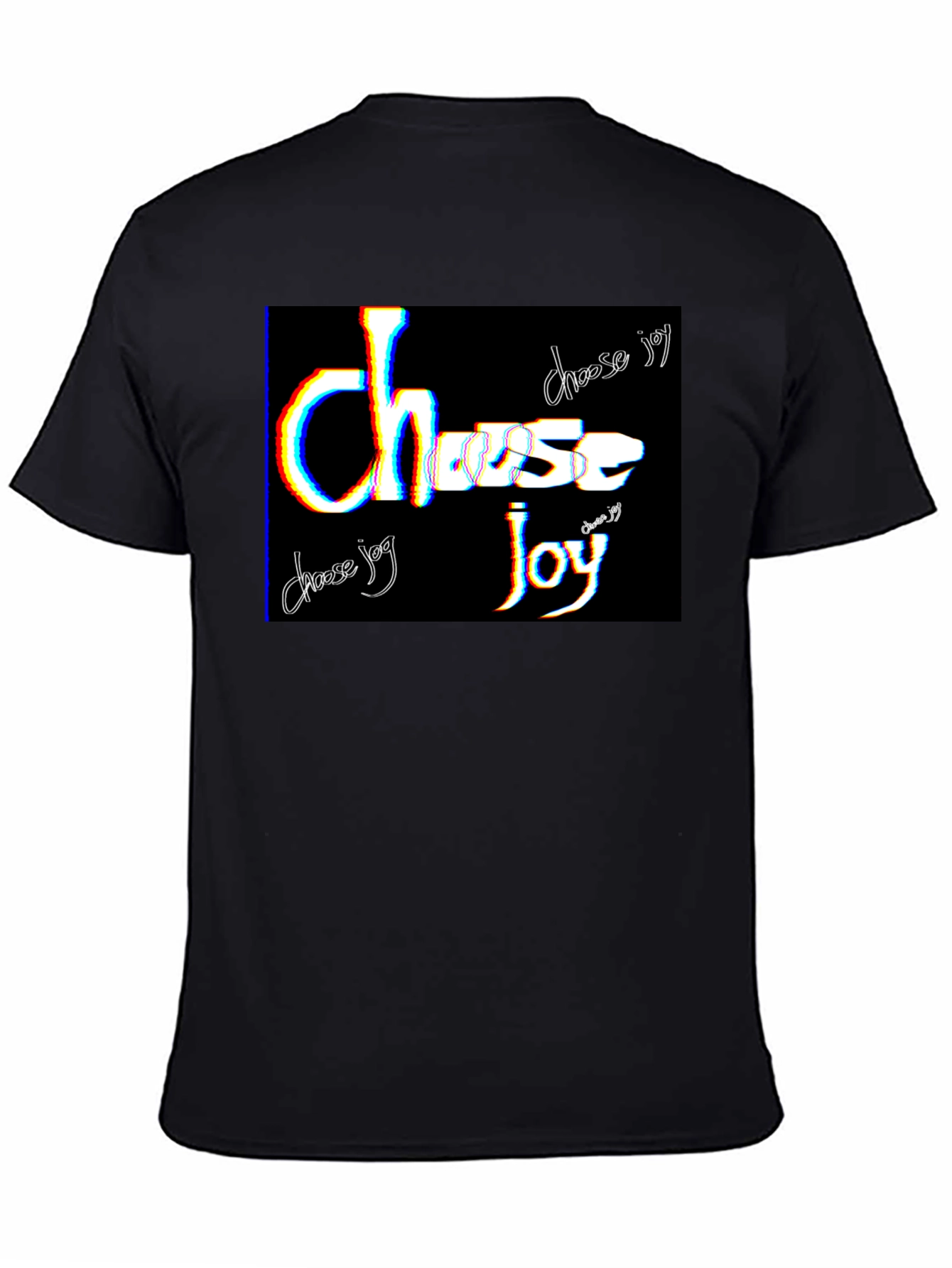 Choose Joy Graphic Tee - Black Cotton Blend T-Shirt