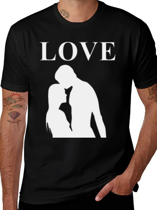 Love Silhouette Graphic Tee - Stylish Black T-Shirt
