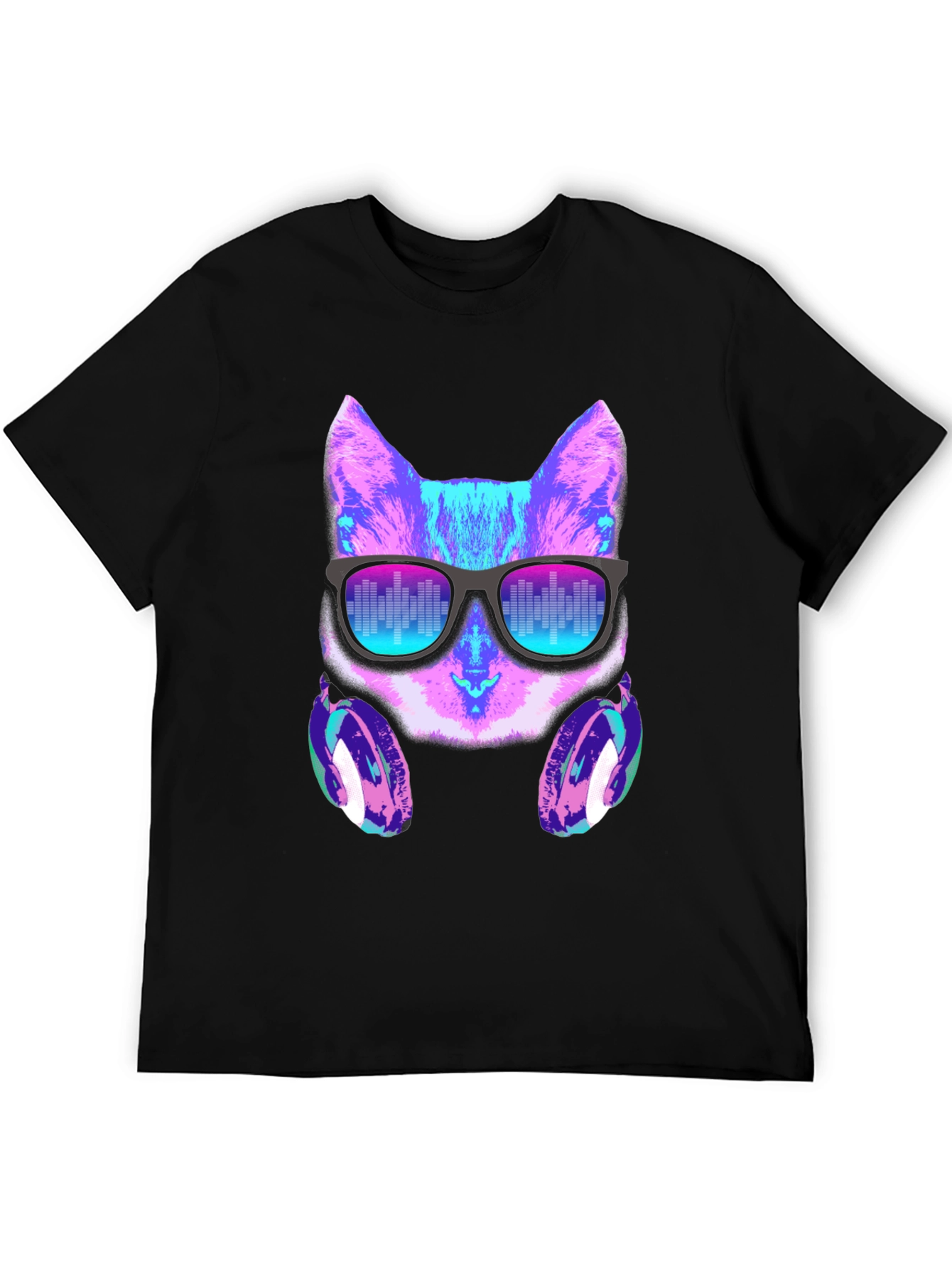 Cat DJ Graphic Tee - Party Ready Style