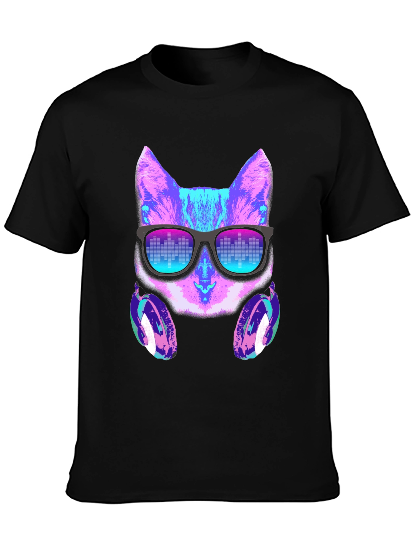 Cat DJ Graphic Tee - Party Ready Style