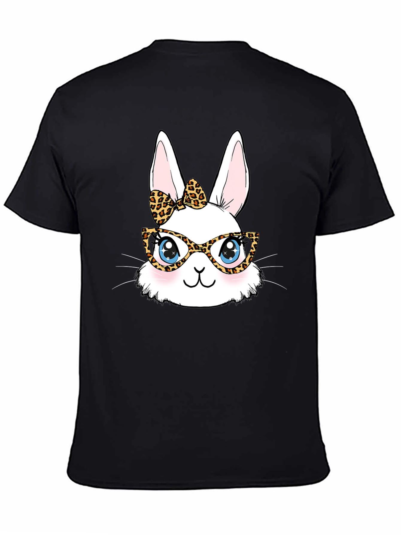 Bunny Leopard Print Glasses T-Shirt