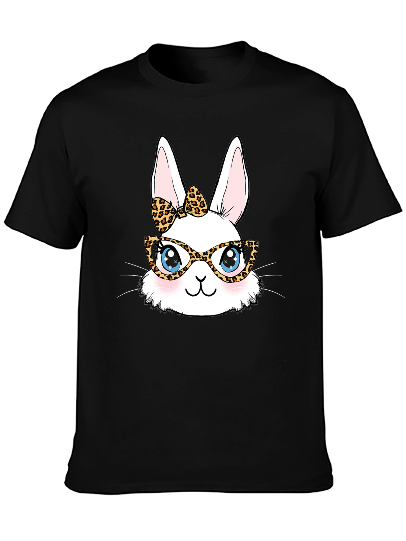 Bunny Leopard Print Glasses T-Shirt