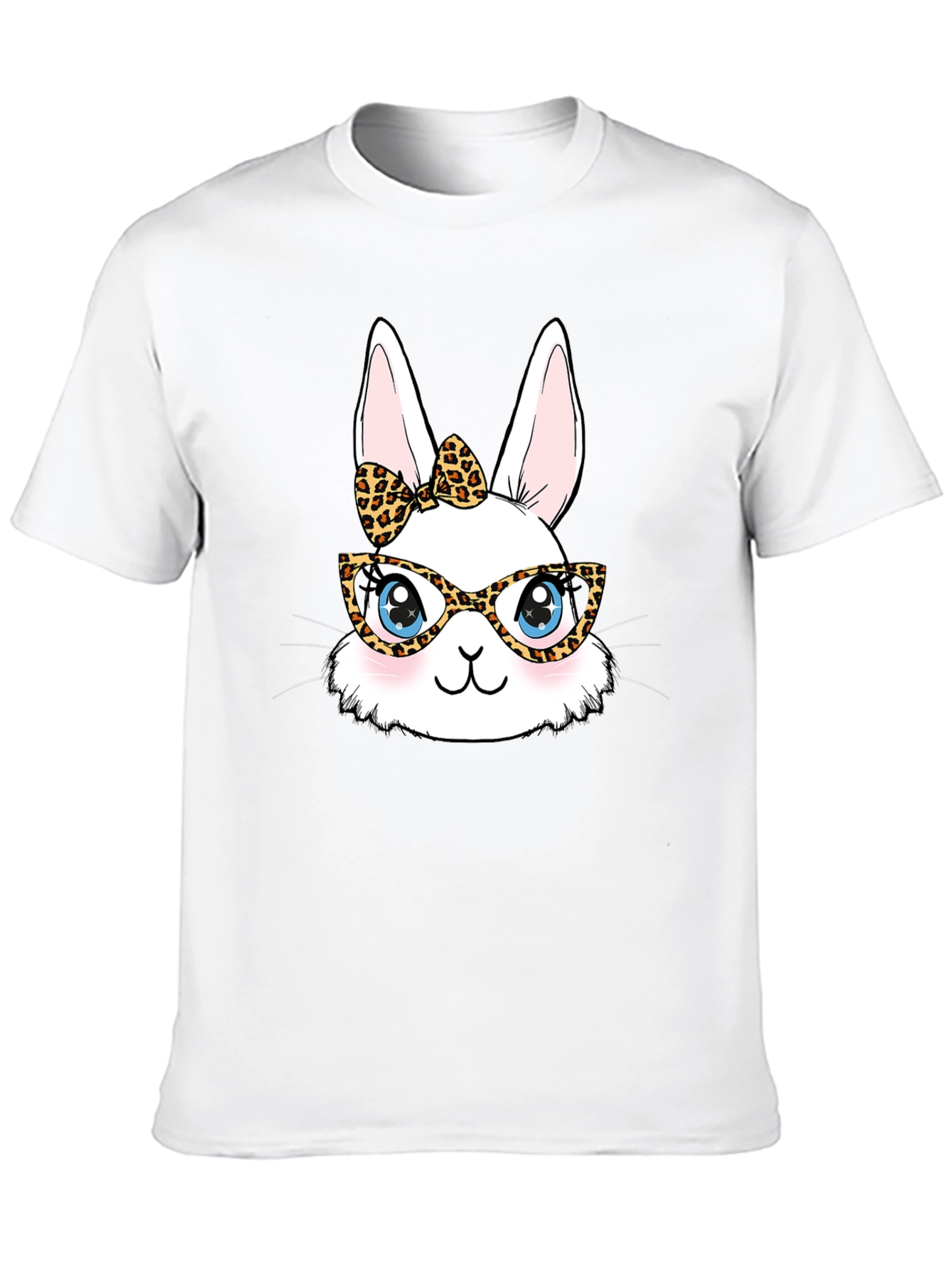 Bunny Leopard Print Glasses T-Shirt