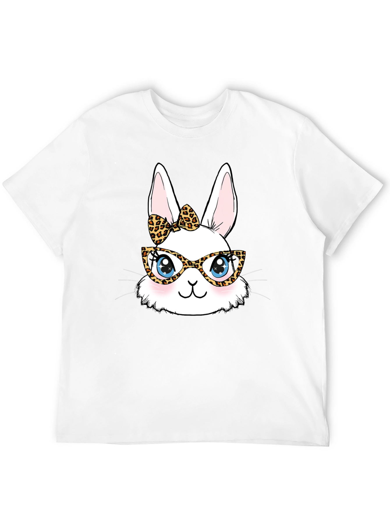 Bunny Leopard Print Glasses T-Shirt