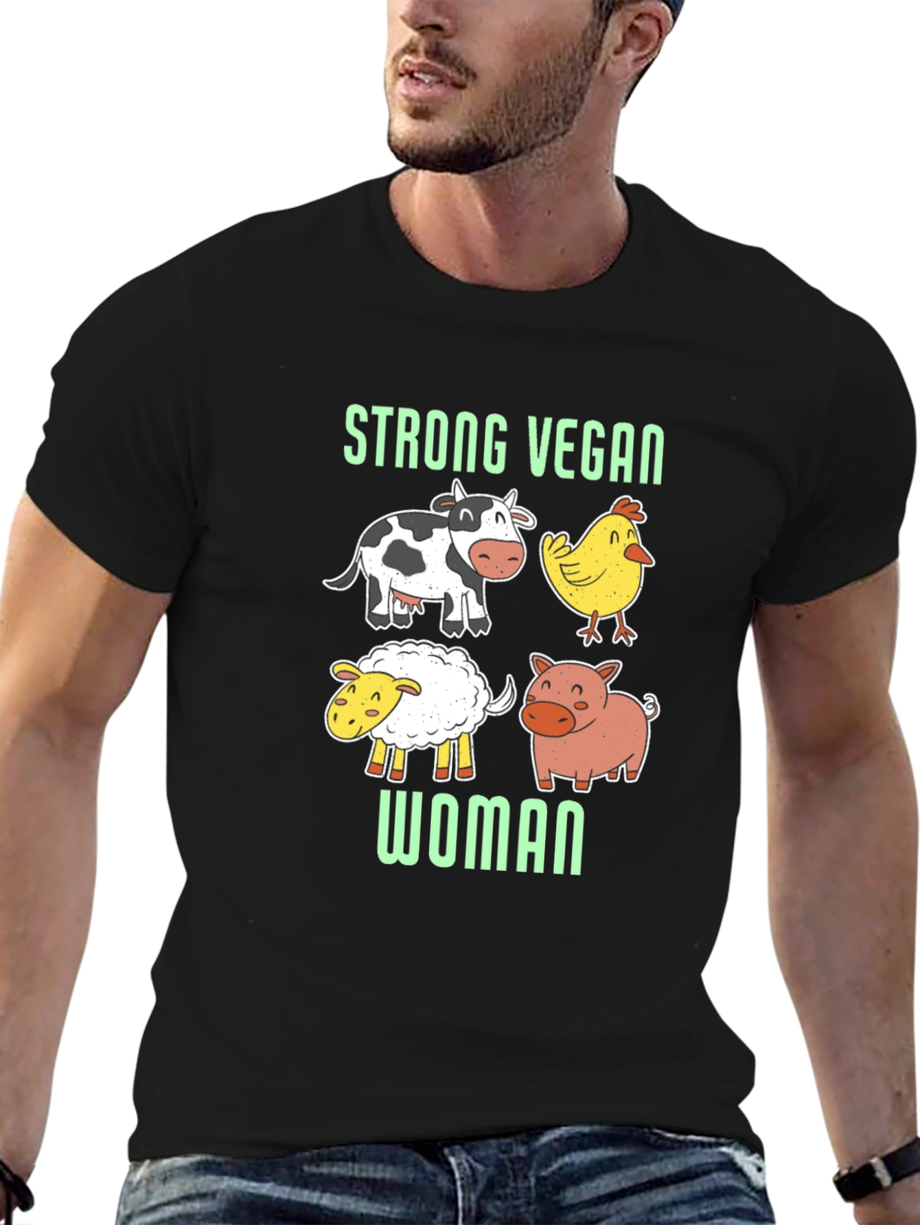 Strong Vegan Woman T-Shirt
